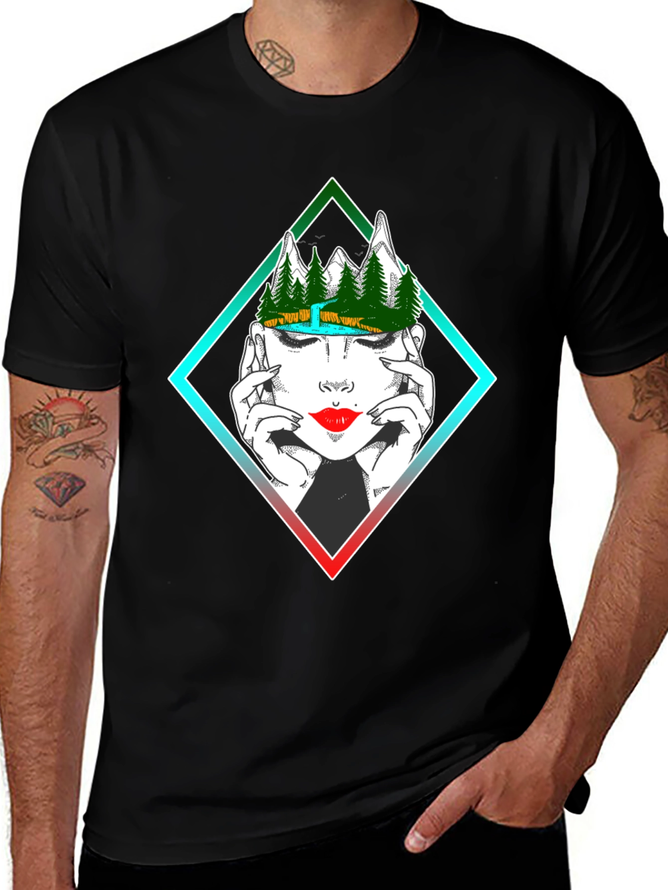 Geometric Nature Mindset Graphic T-Shirt