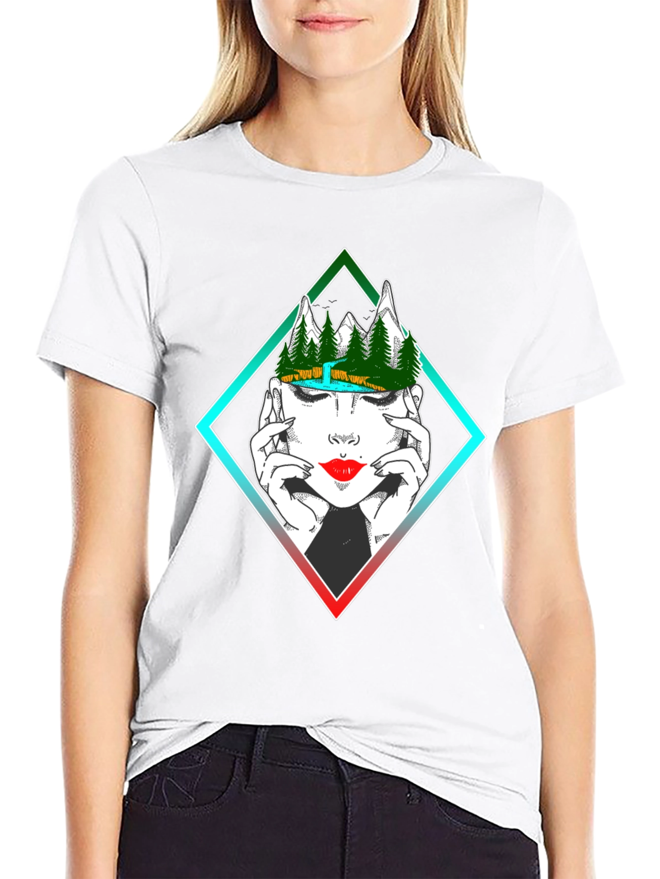 Geometric Nature Mindset Graphic T-Shirt
