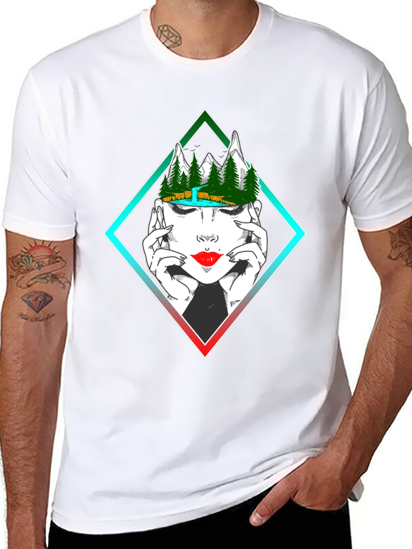 Geometric Nature Mindset Graphic T-Shirt