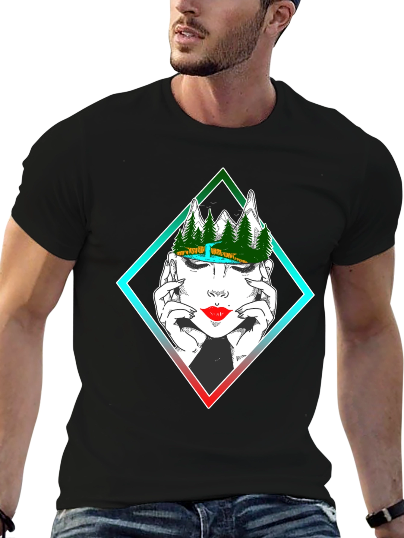 Geometric Nature Mindset Graphic T-Shirt