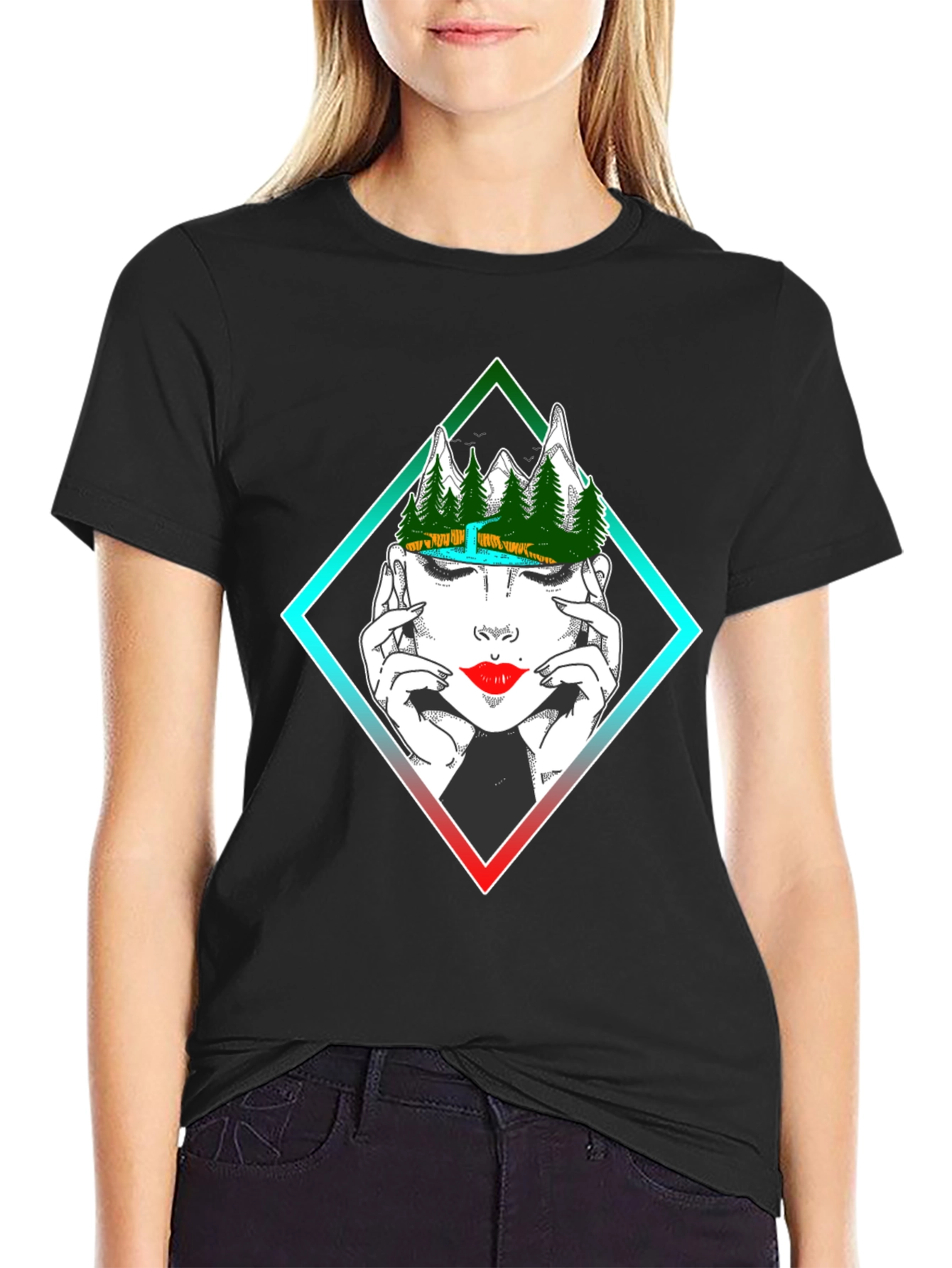 Geometric Nature Mindset Graphic T-Shirt