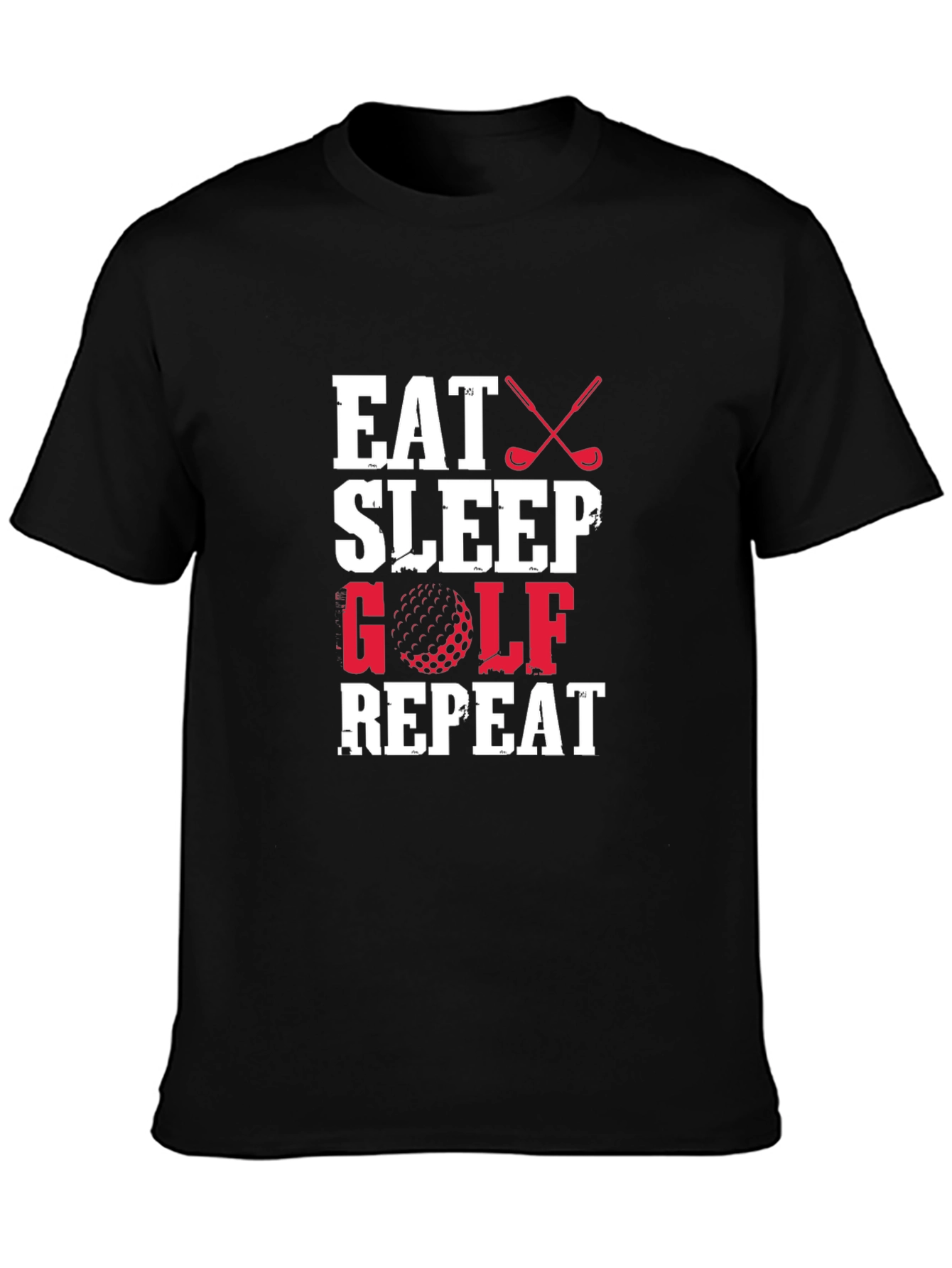 Eat Sleep Golf Repeat Black T-Shirt