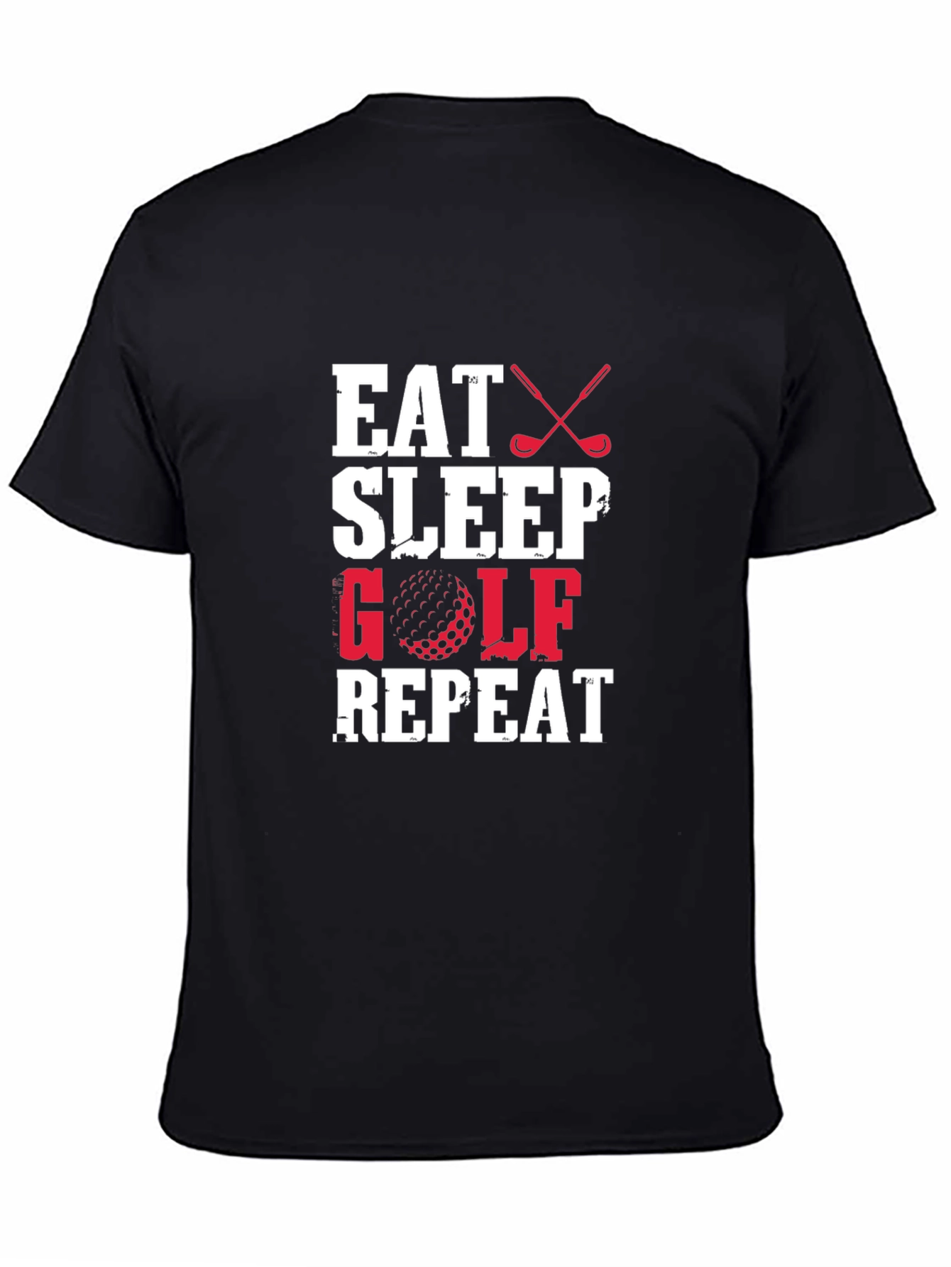 Eat Sleep Golf Repeat Black T-Shirt