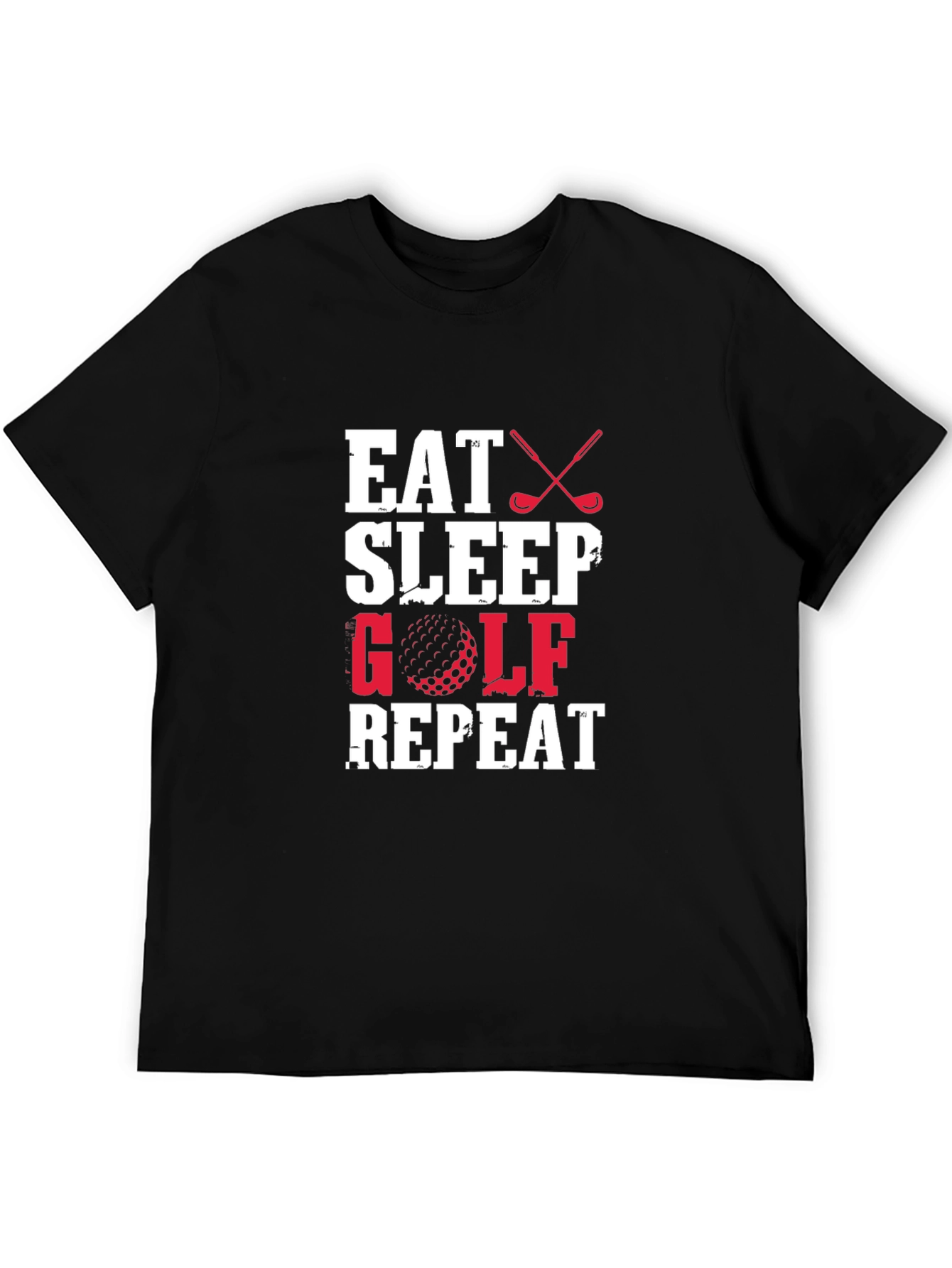 Eat Sleep Golf Repeat Black T-Shirt