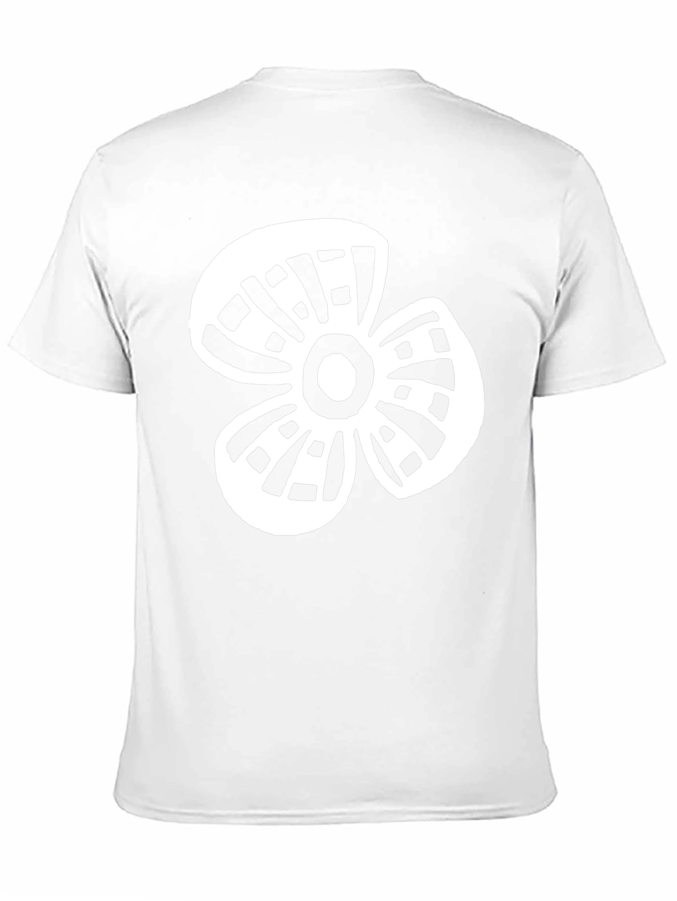 Black T-Shirt with White Flower Graphic Print