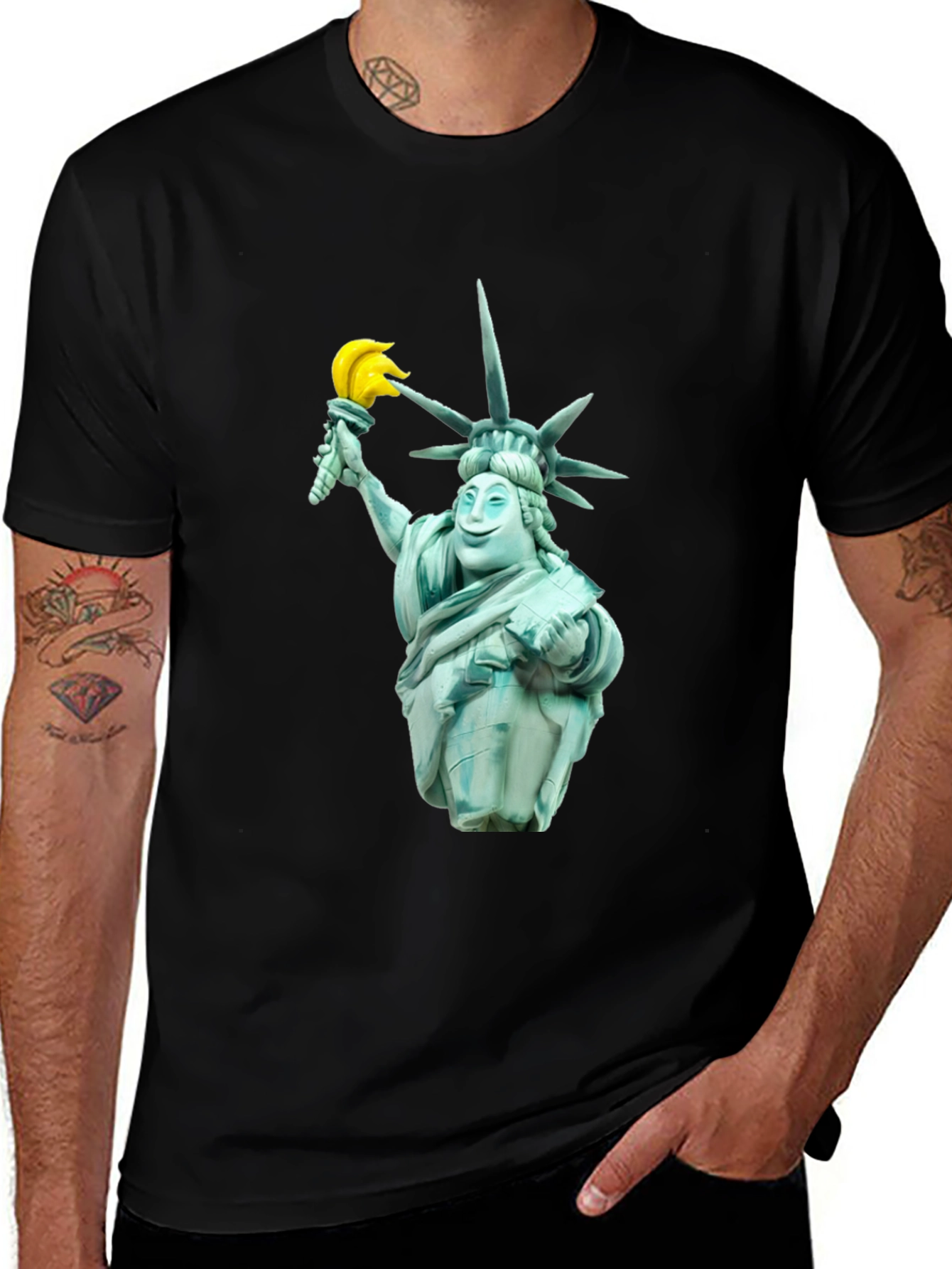 Liberty Cartoon Graphic Tee - Black