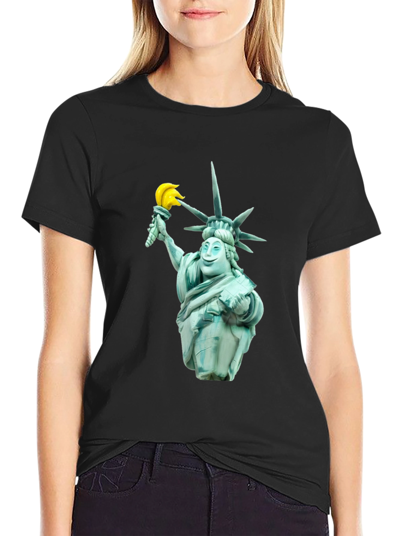Liberty Cartoon Graphic Tee - Black