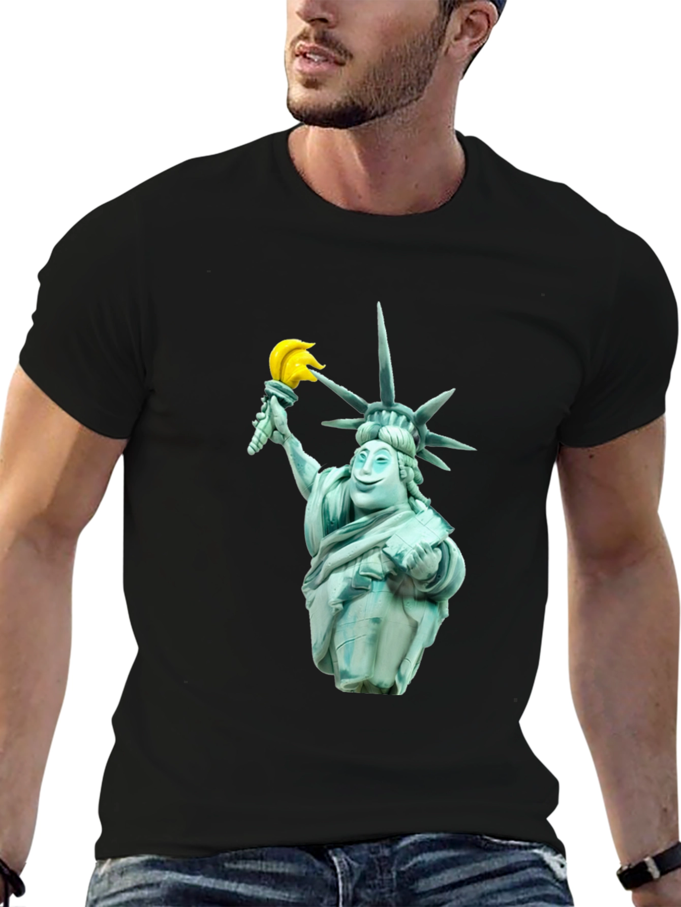 Liberty Cartoon Graphic Tee - Black