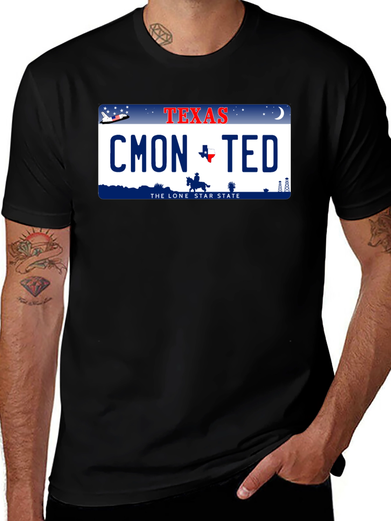 Cmon Ted Texas License Plate T-Shirt