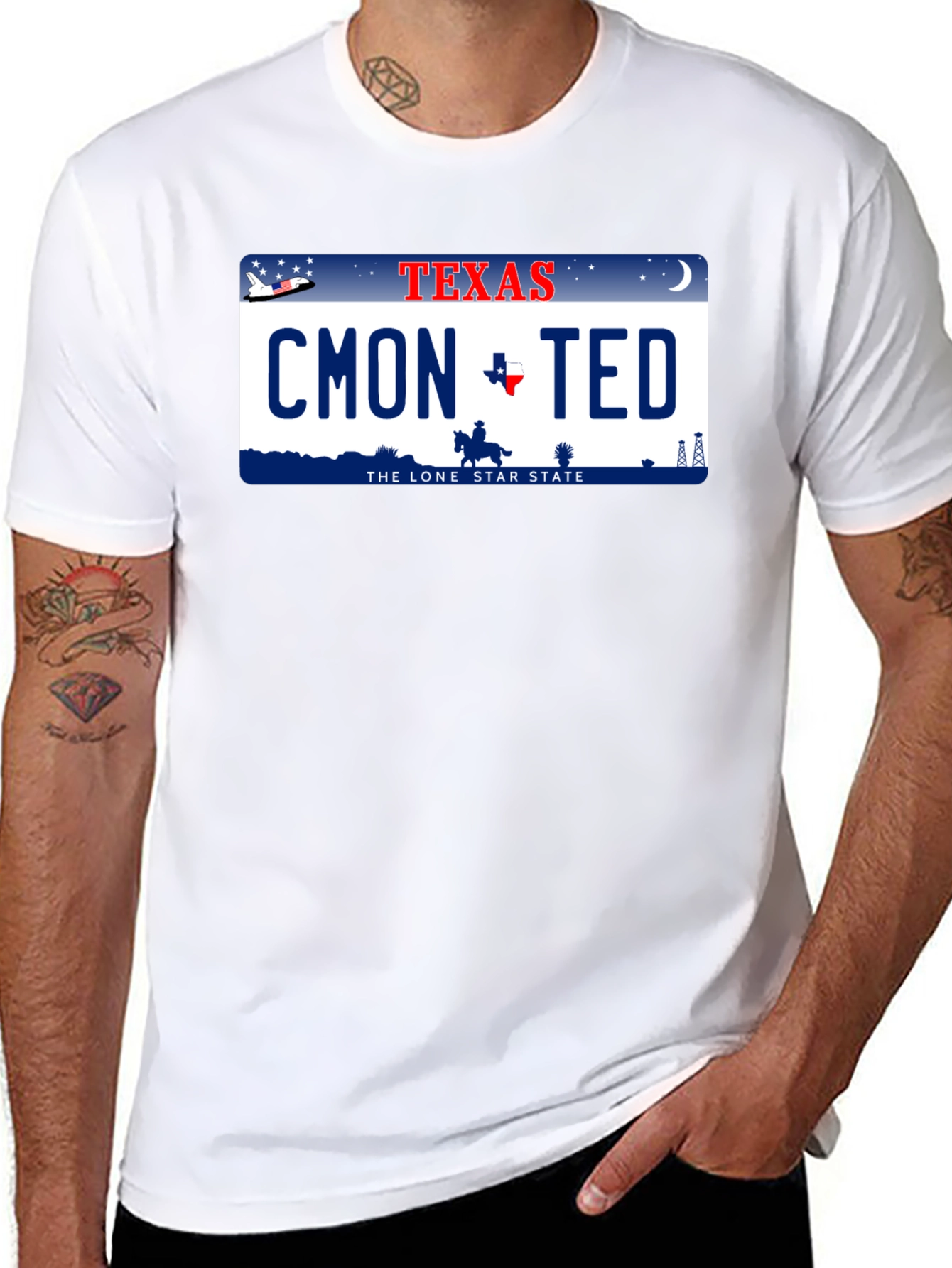 Cmon Ted Texas License Plate T-Shirt