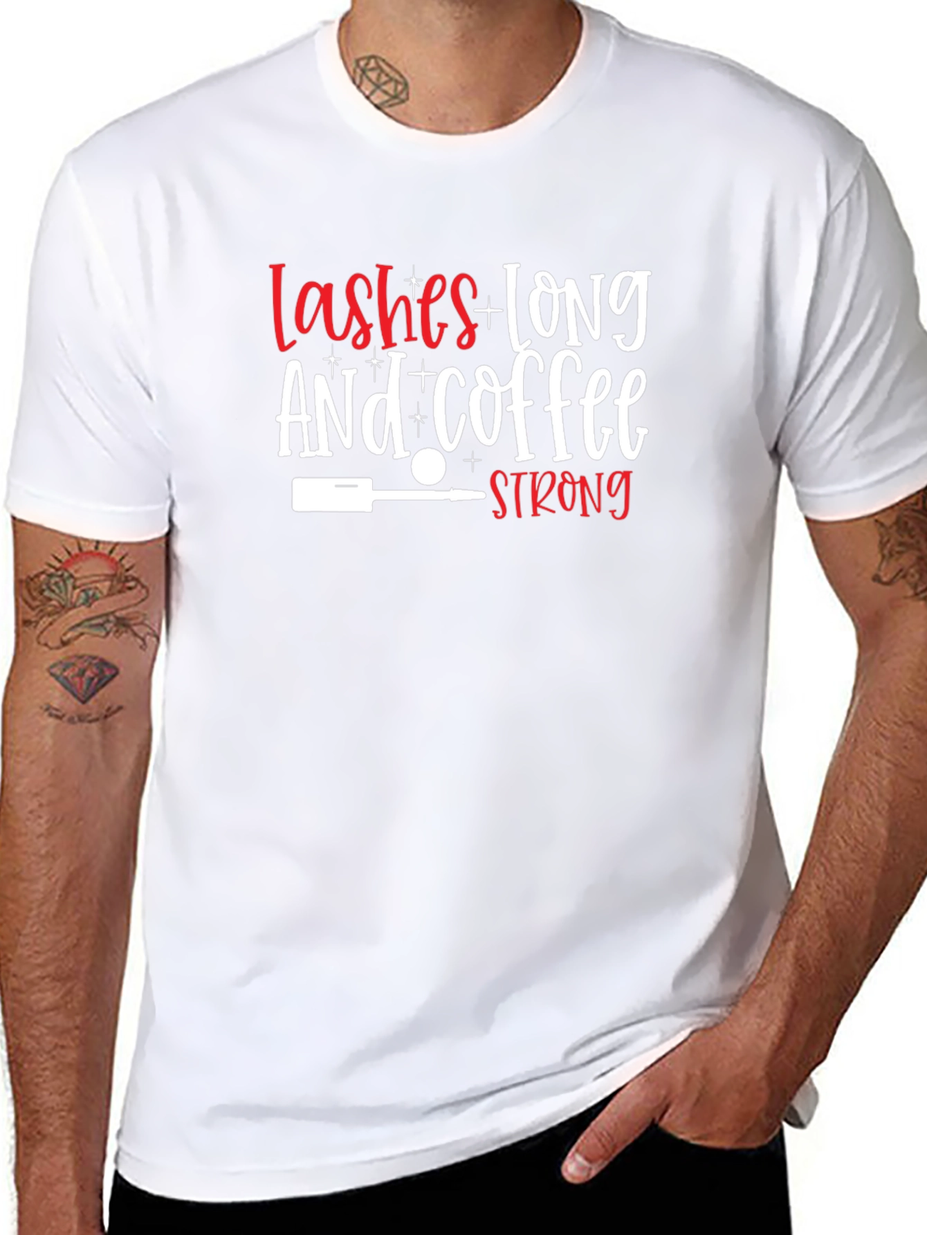 Lashes Long & Coffee Strong Graphic T-Shirt