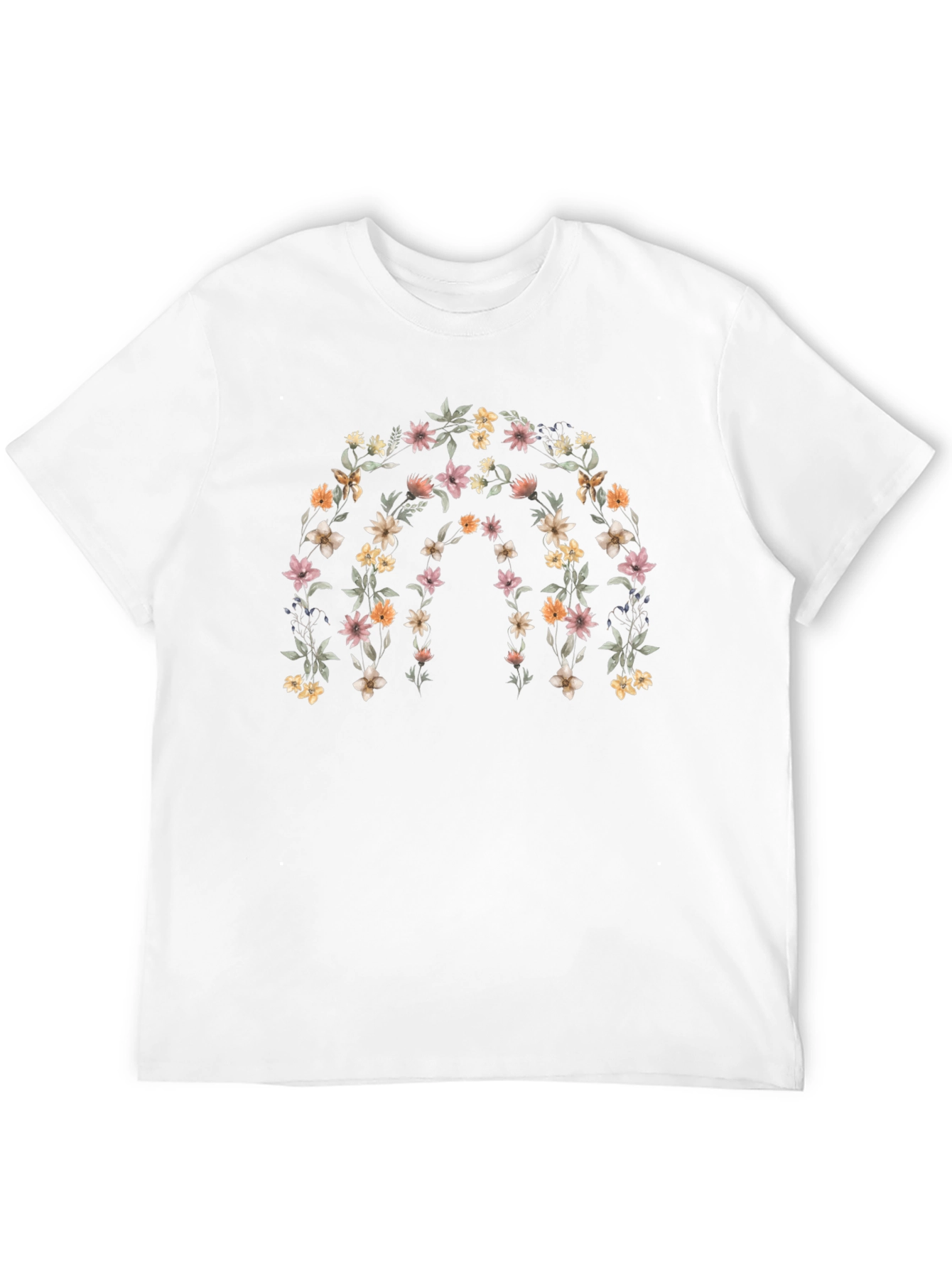 Floral Rainbow Graphic Tee - Stylish Comfort