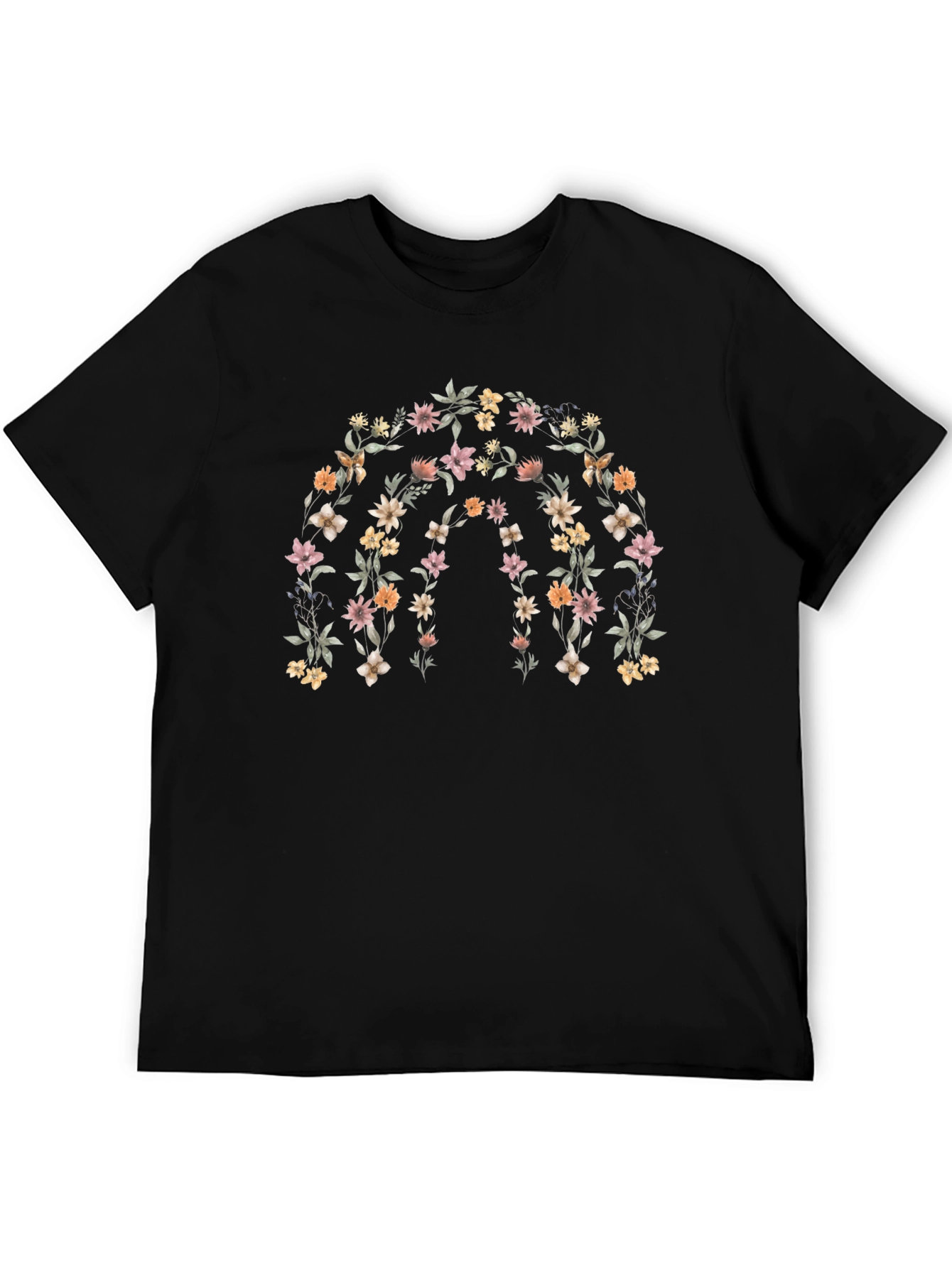 Floral Rainbow Graphic Tee - Stylish Comfort