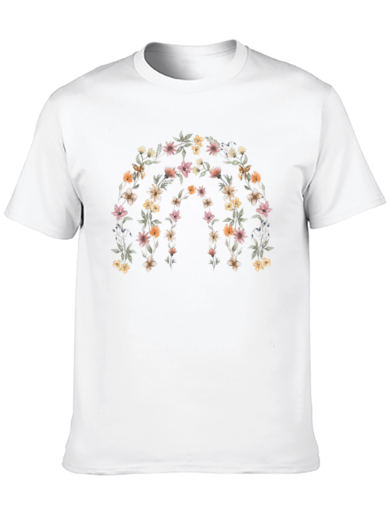 Floral Rainbow Graphic Tee - Stylish Comfort