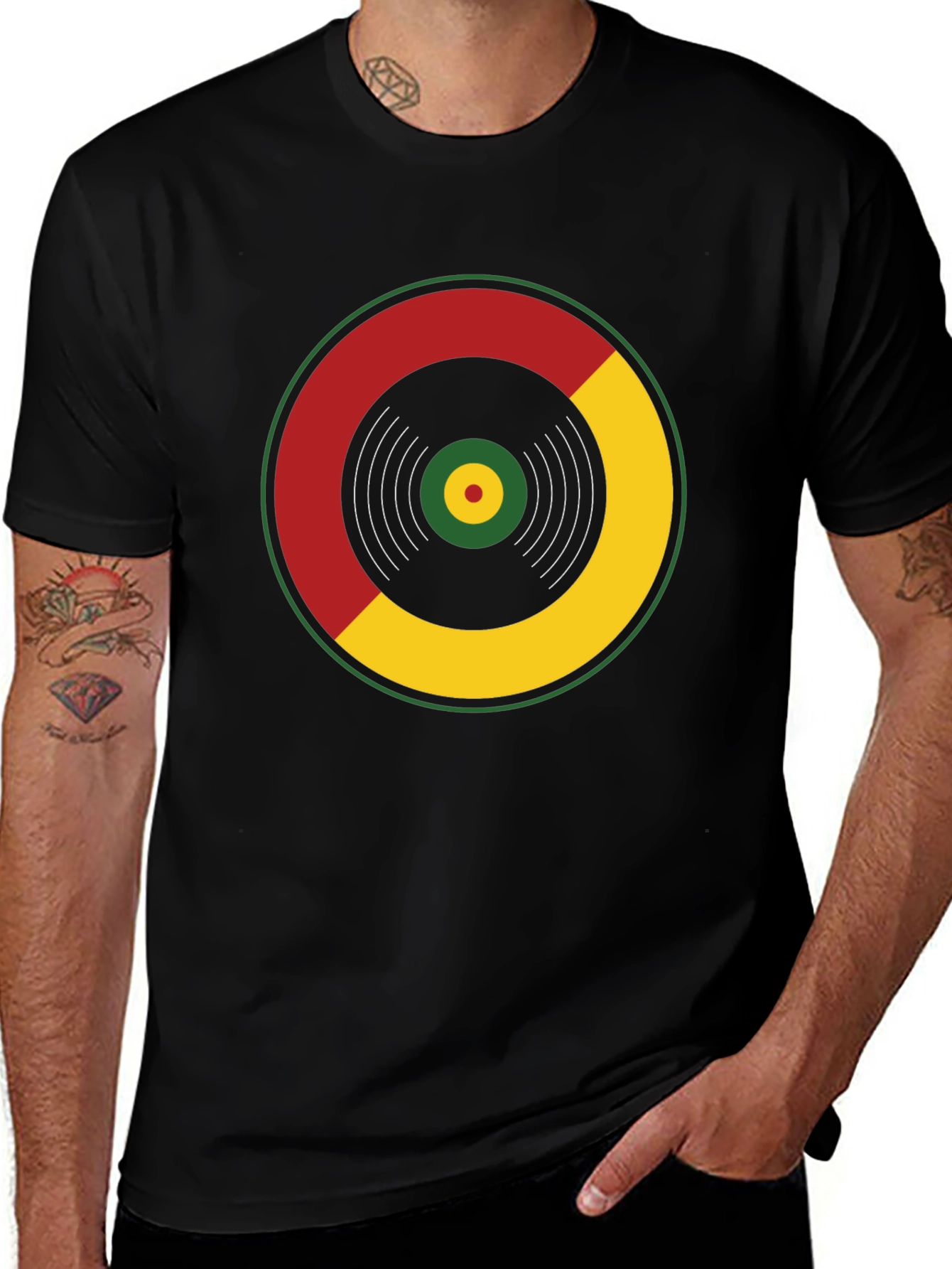 Rasta Vinyl Record Graphic T-Shirt