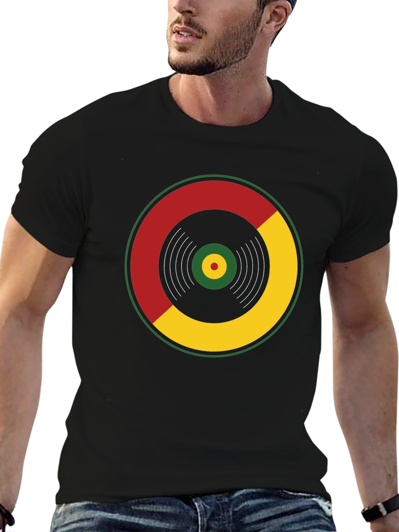Rasta Vinyl Record Graphic T-Shirt