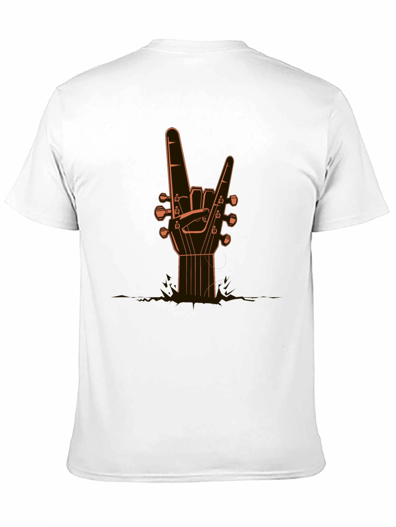 Rock On Guitar Hand Black T-Shirt