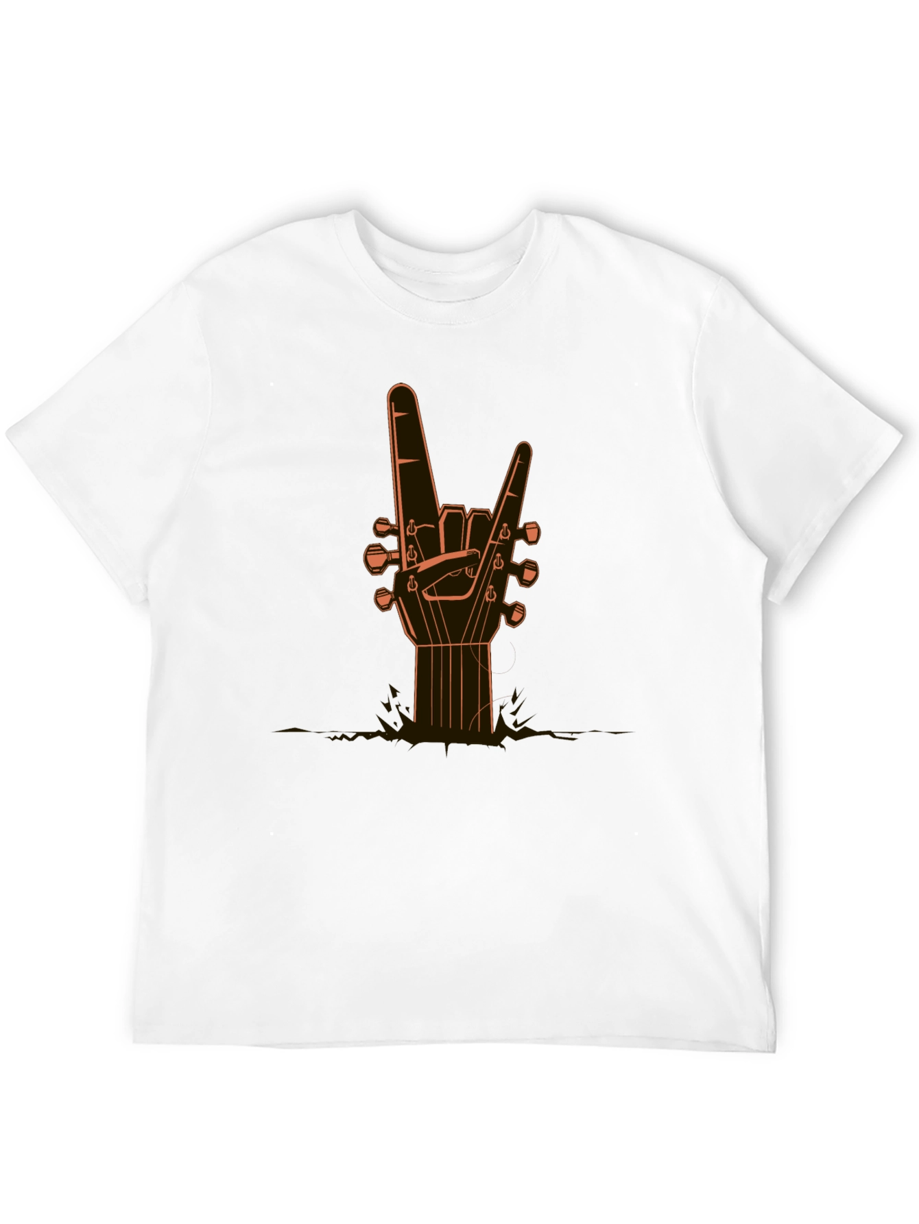 Rock On Guitar Hand Black T-Shirt