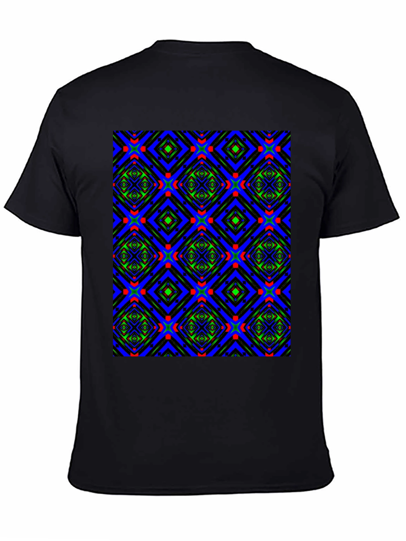 Geometric Patterned Crew Neck T-Shirt