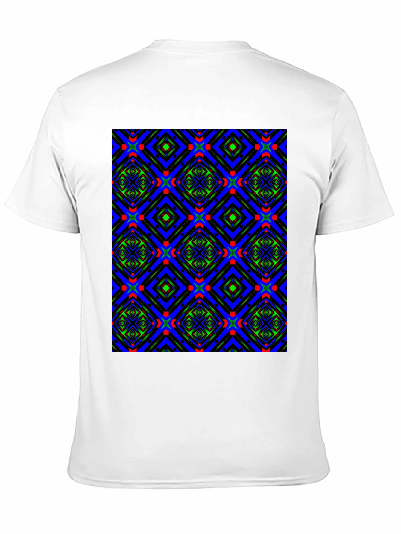 Geometric Patterned Crew Neck T-Shirt