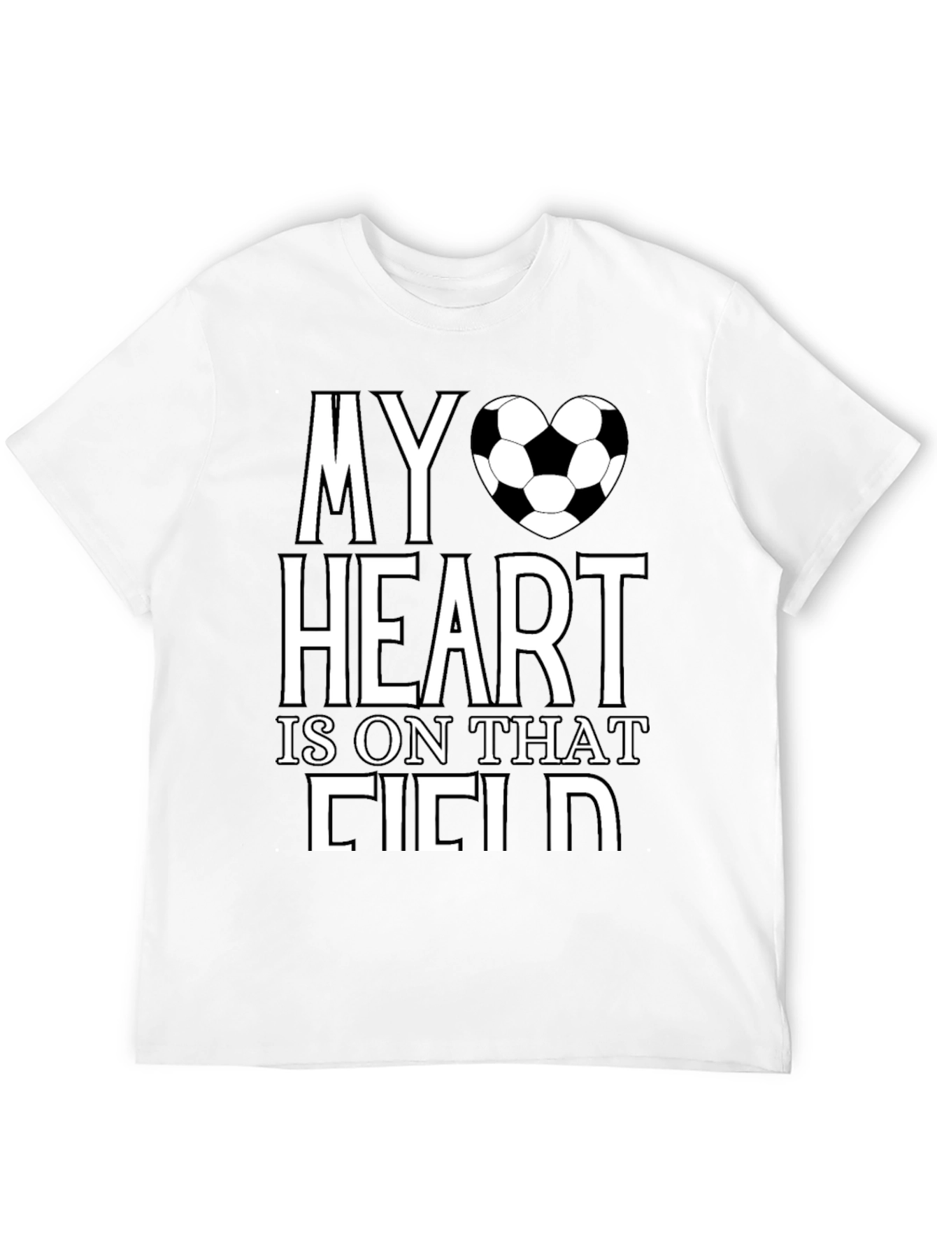 Soccer Heart Field T-Shirt - Black