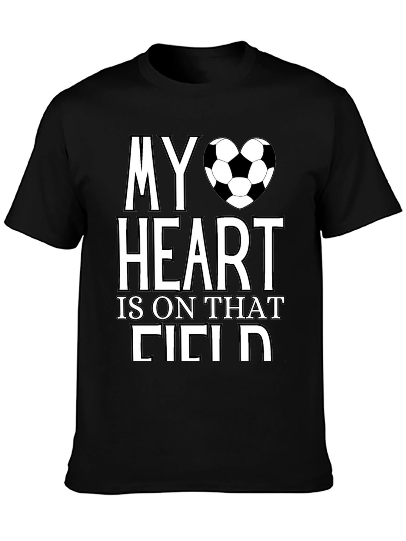 Soccer Heart Field T-Shirt - Black