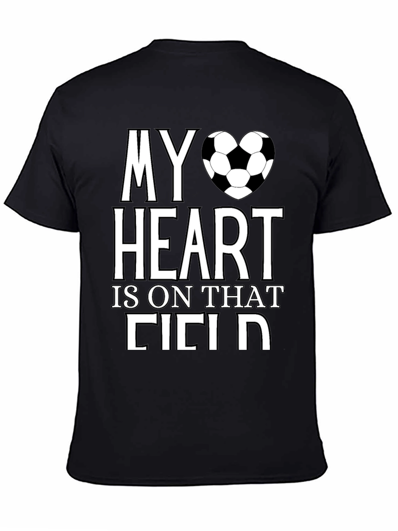 Soccer Heart Field T-Shirt - Black