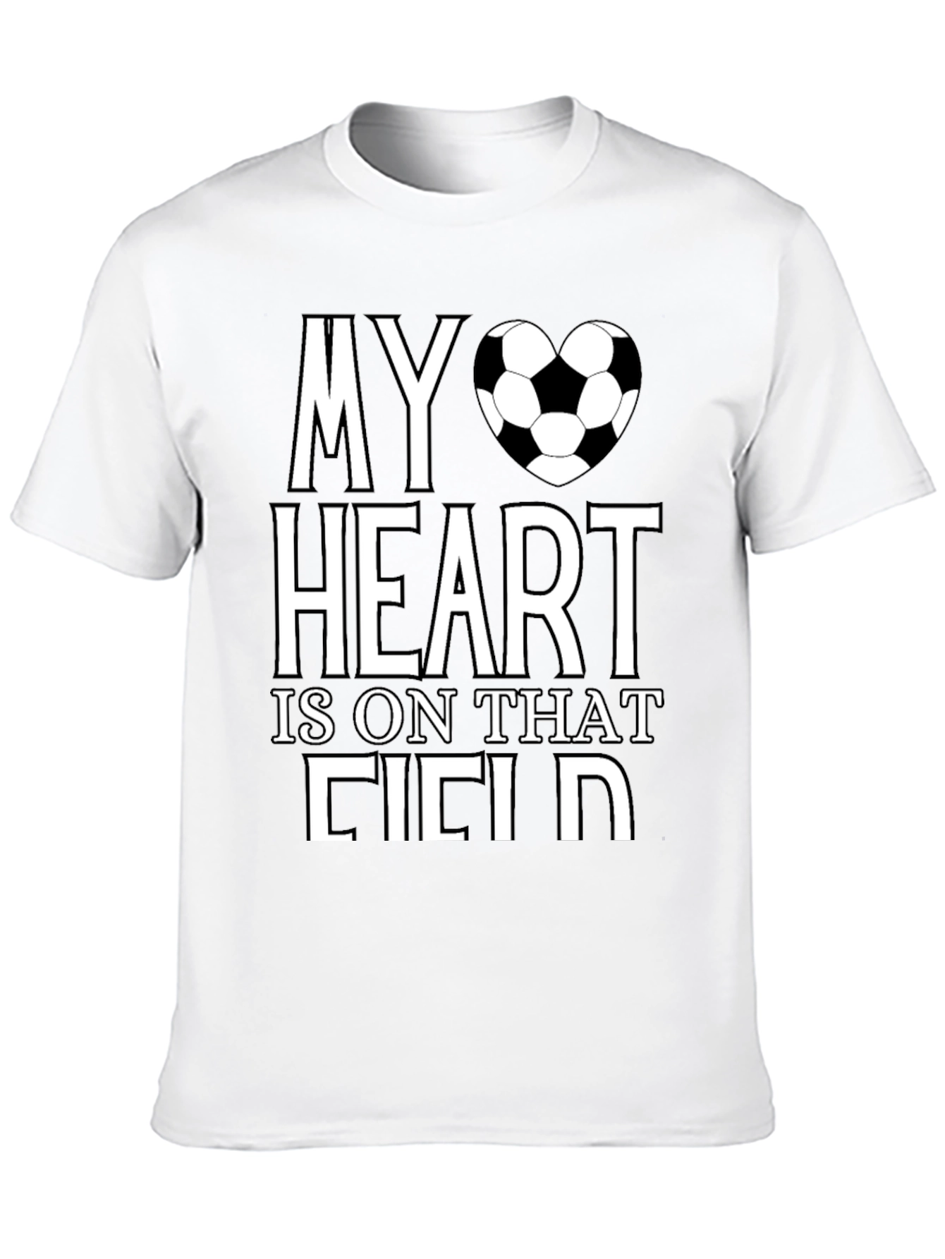 Soccer Heart Field T-Shirt - Black