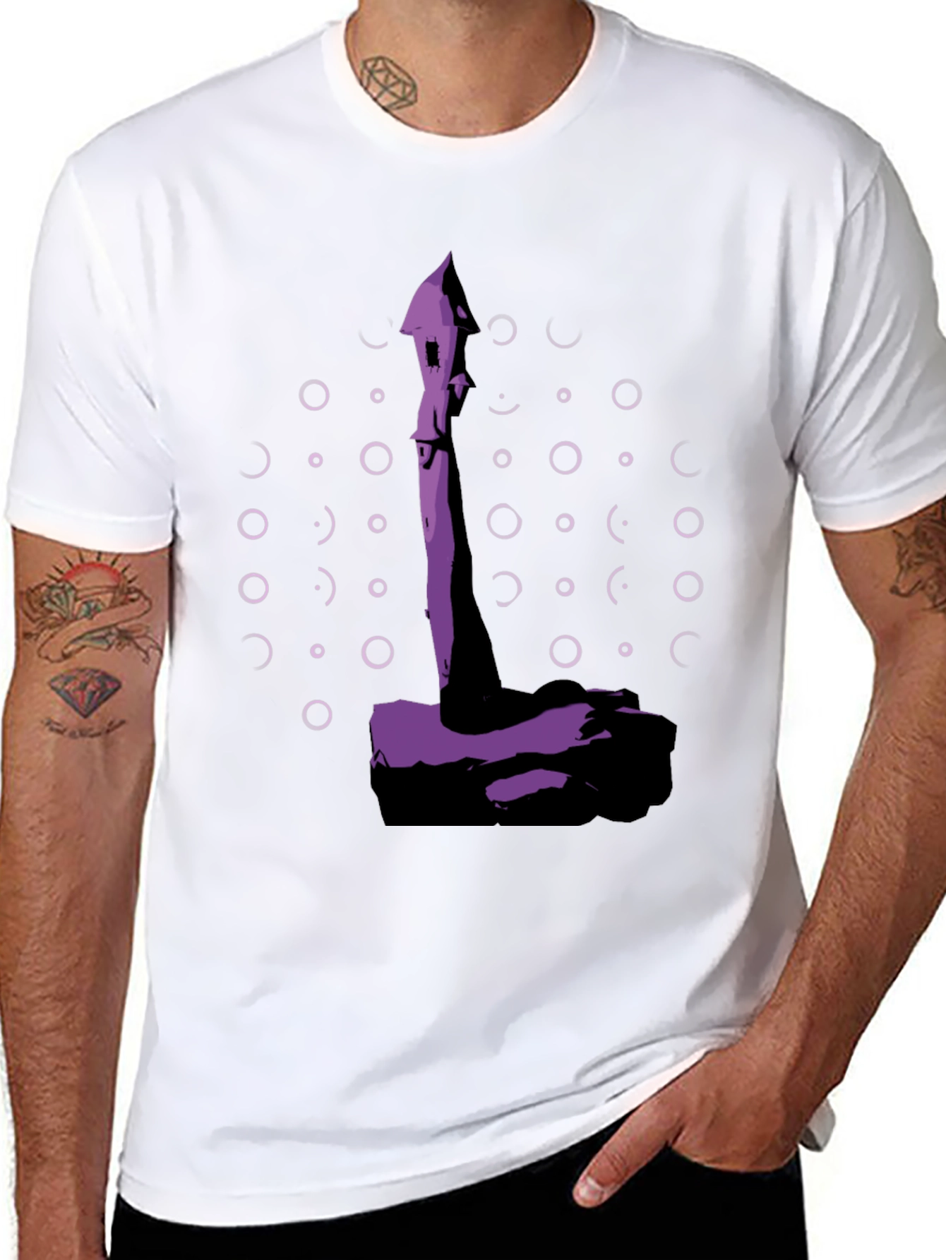 Abstract Purple Tower Graphic Tee