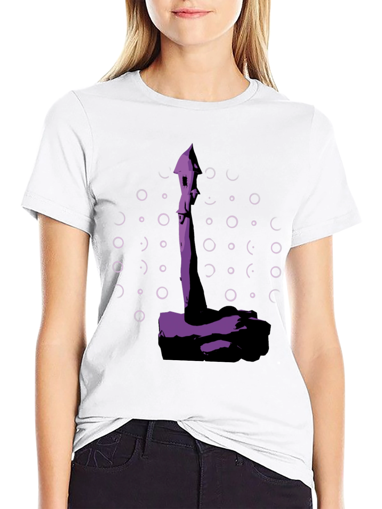 Abstract Purple Tower Graphic Tee