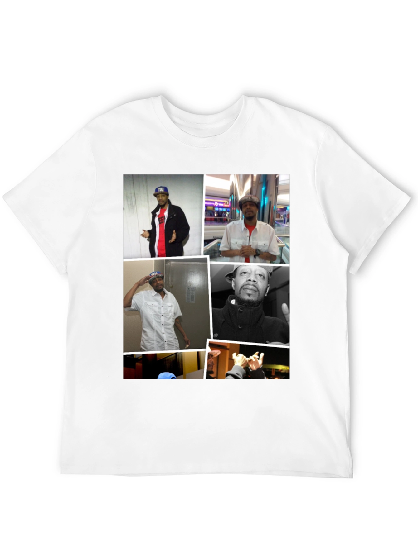 Black T-Shirt with Man Collage