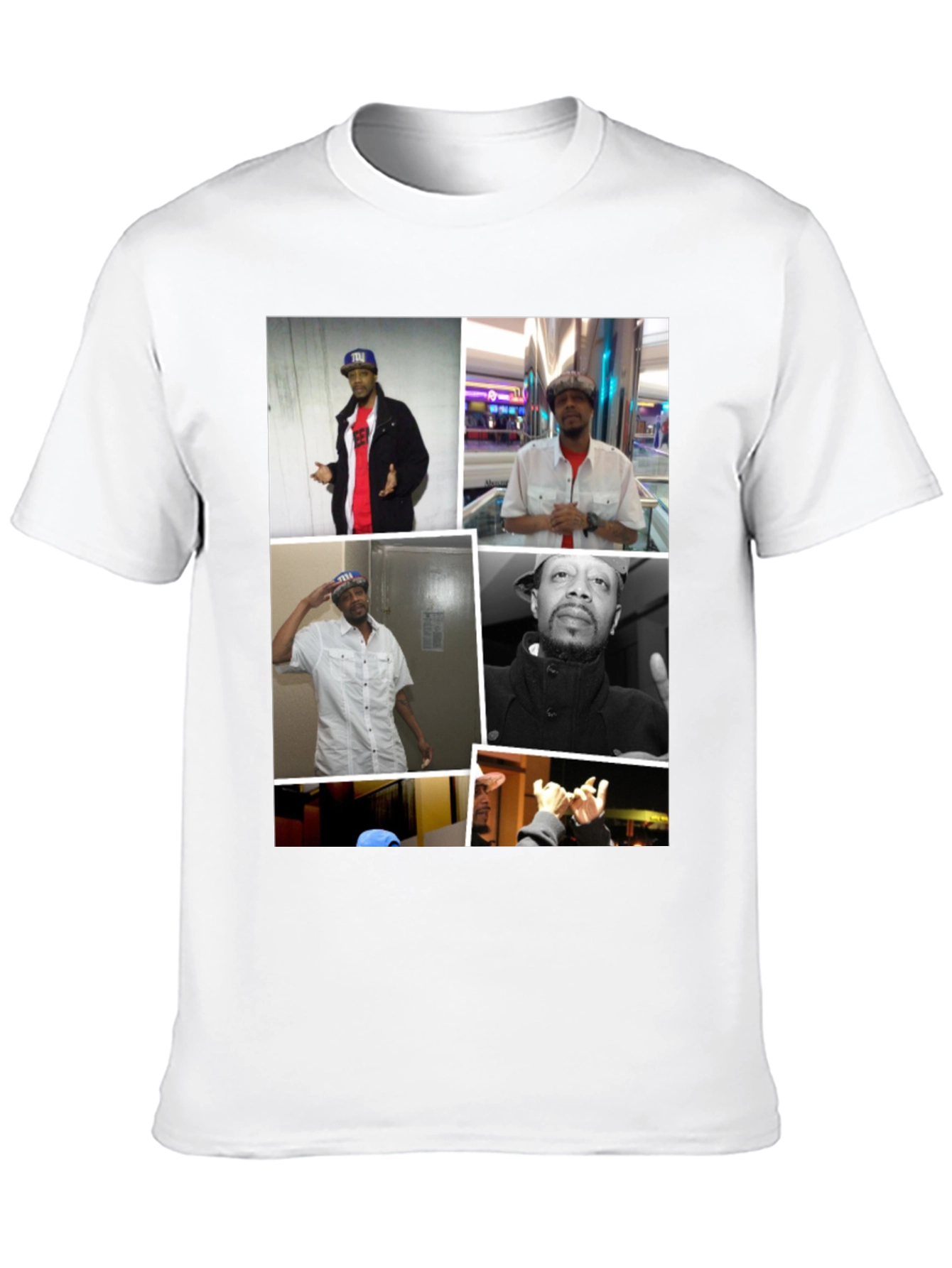 Black T-Shirt with Man Collage