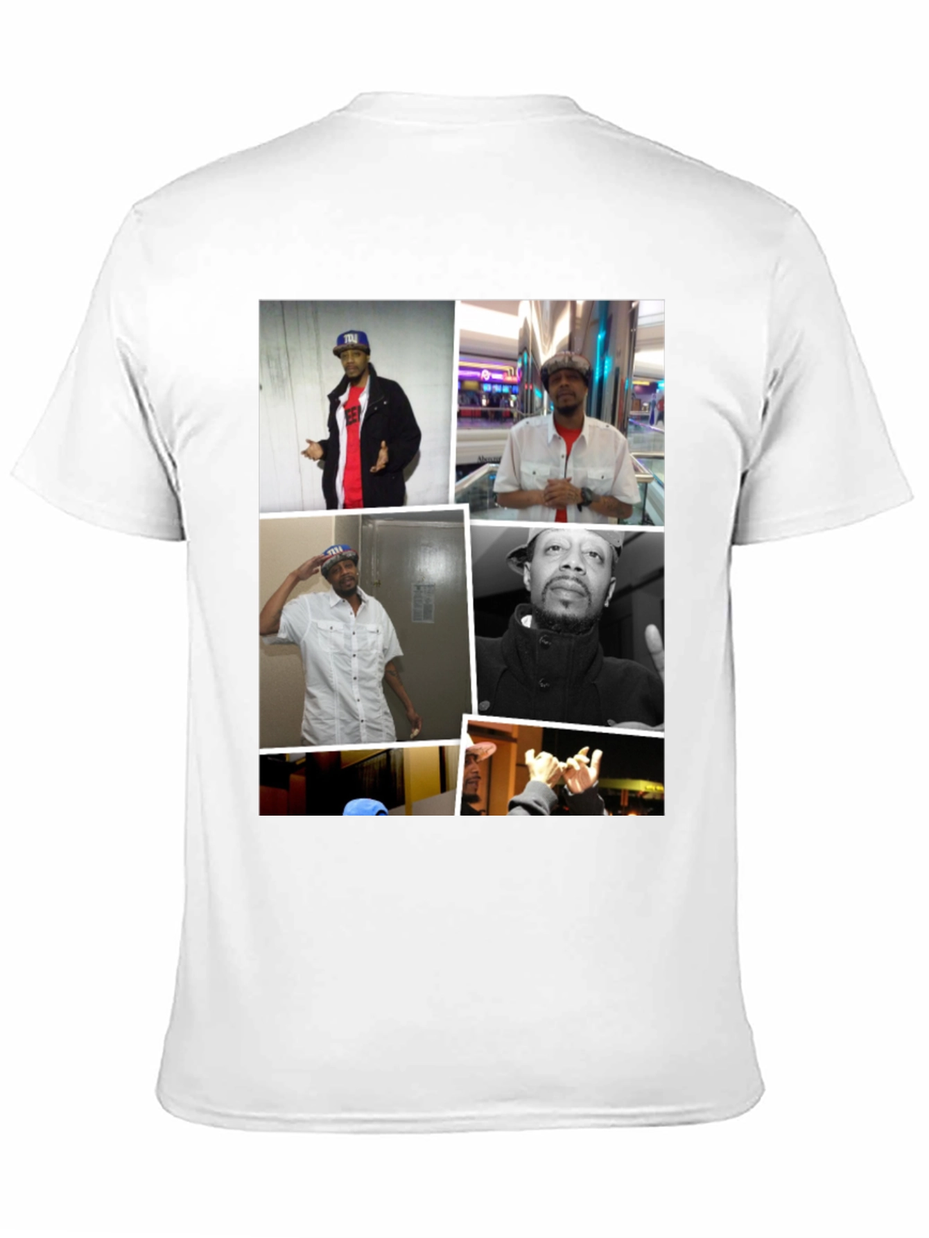 Black T-Shirt with Man Collage