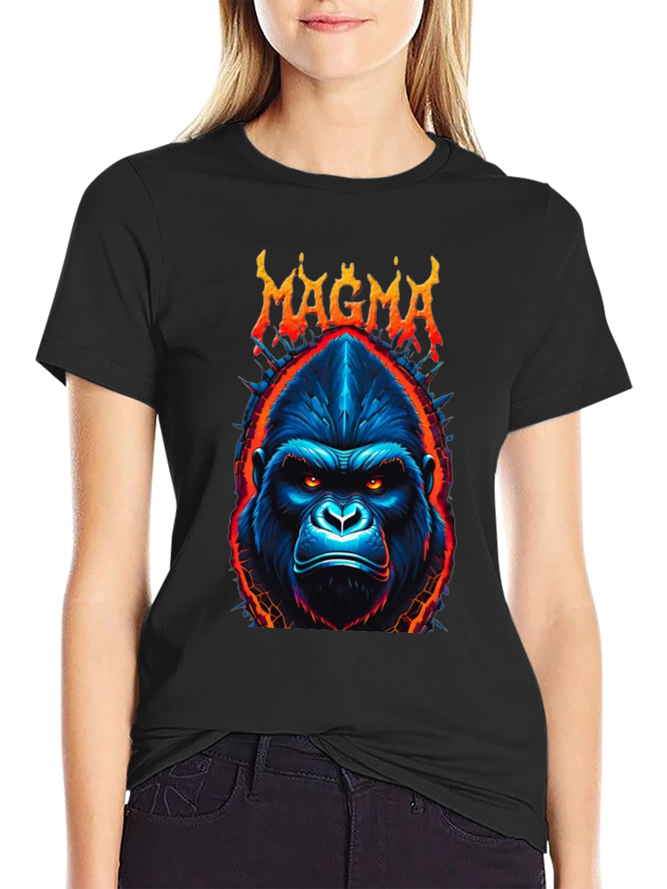 Magma Gorilla Graphic Tee - Bold Black T-Shirt