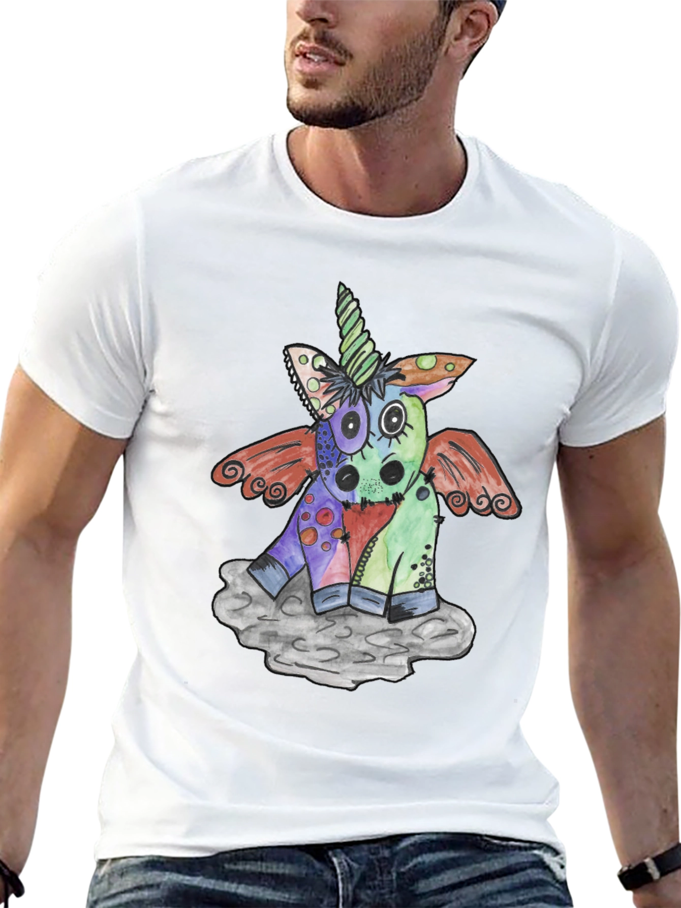 Unicorn Graphic Black Tee