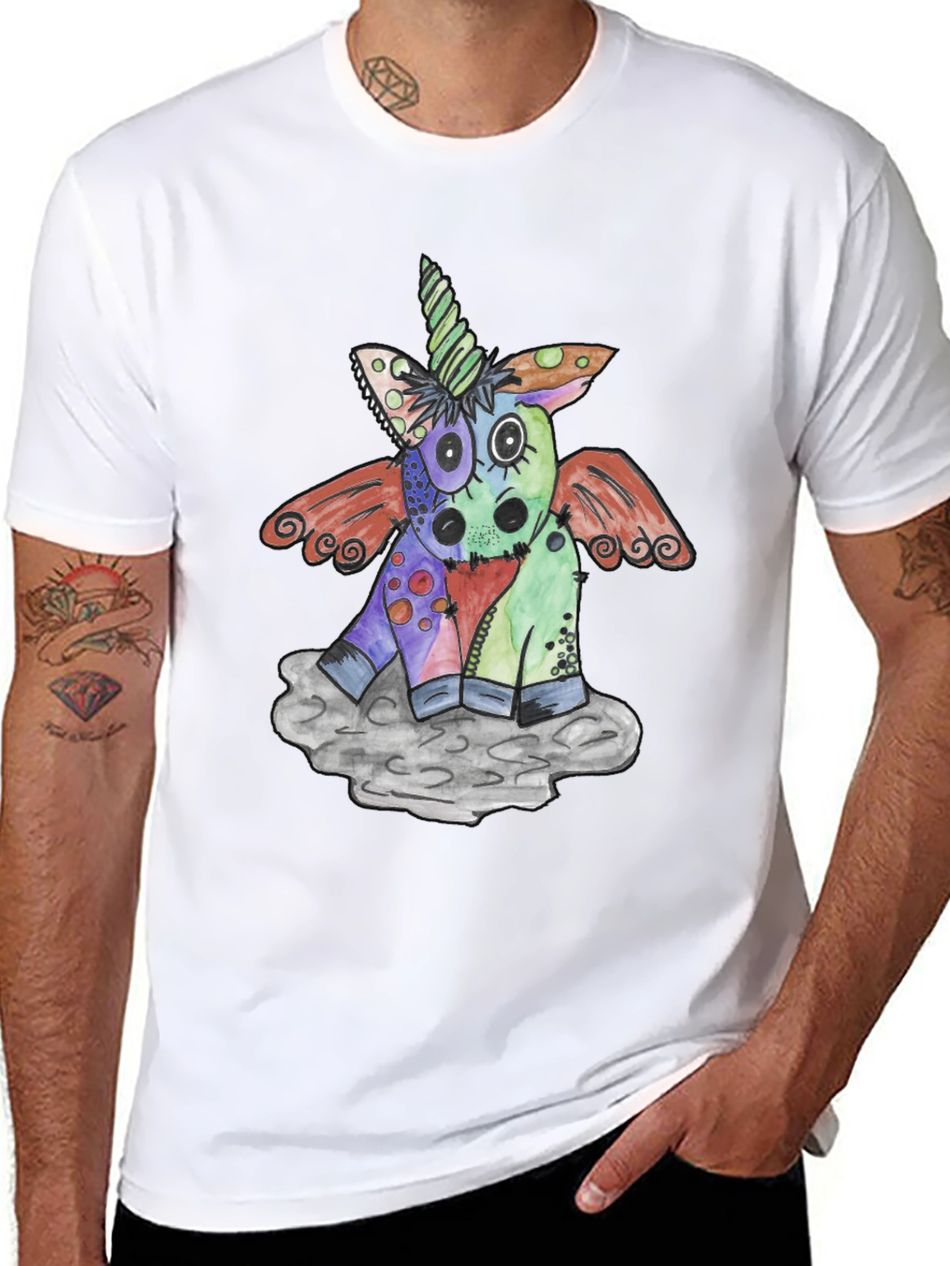 Unicorn Graphic Black Tee