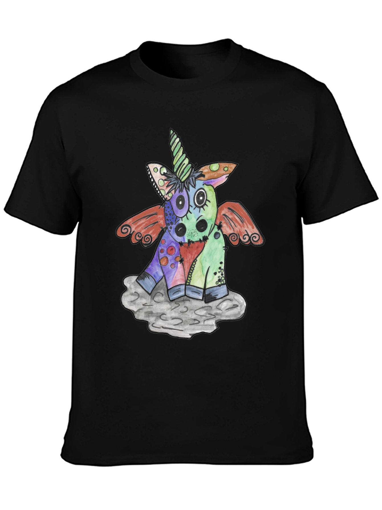 Unicorn Graphic Black Tee