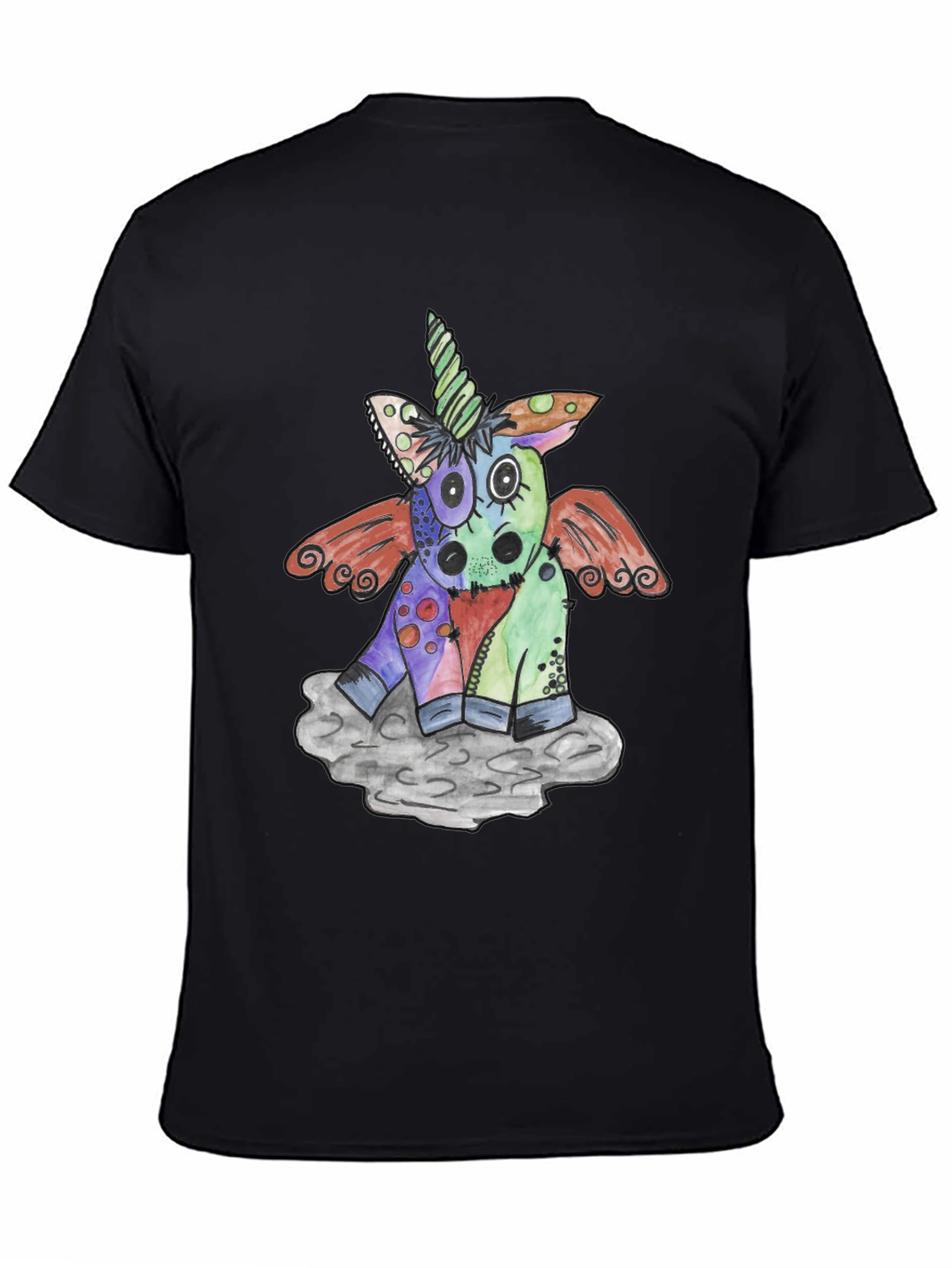 Unicorn Graphic Black Tee
