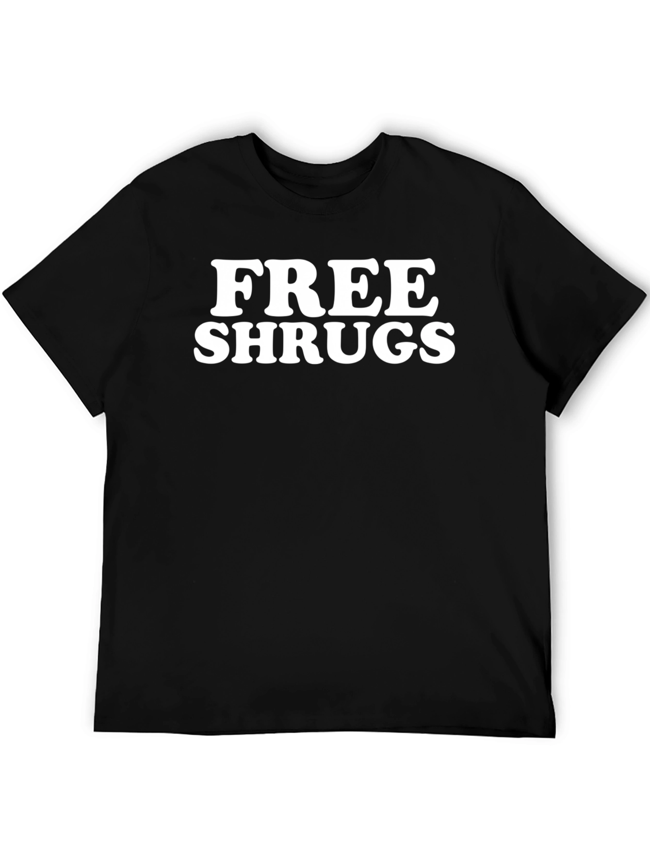 Free Shrugs Black Graphic T-Shirt