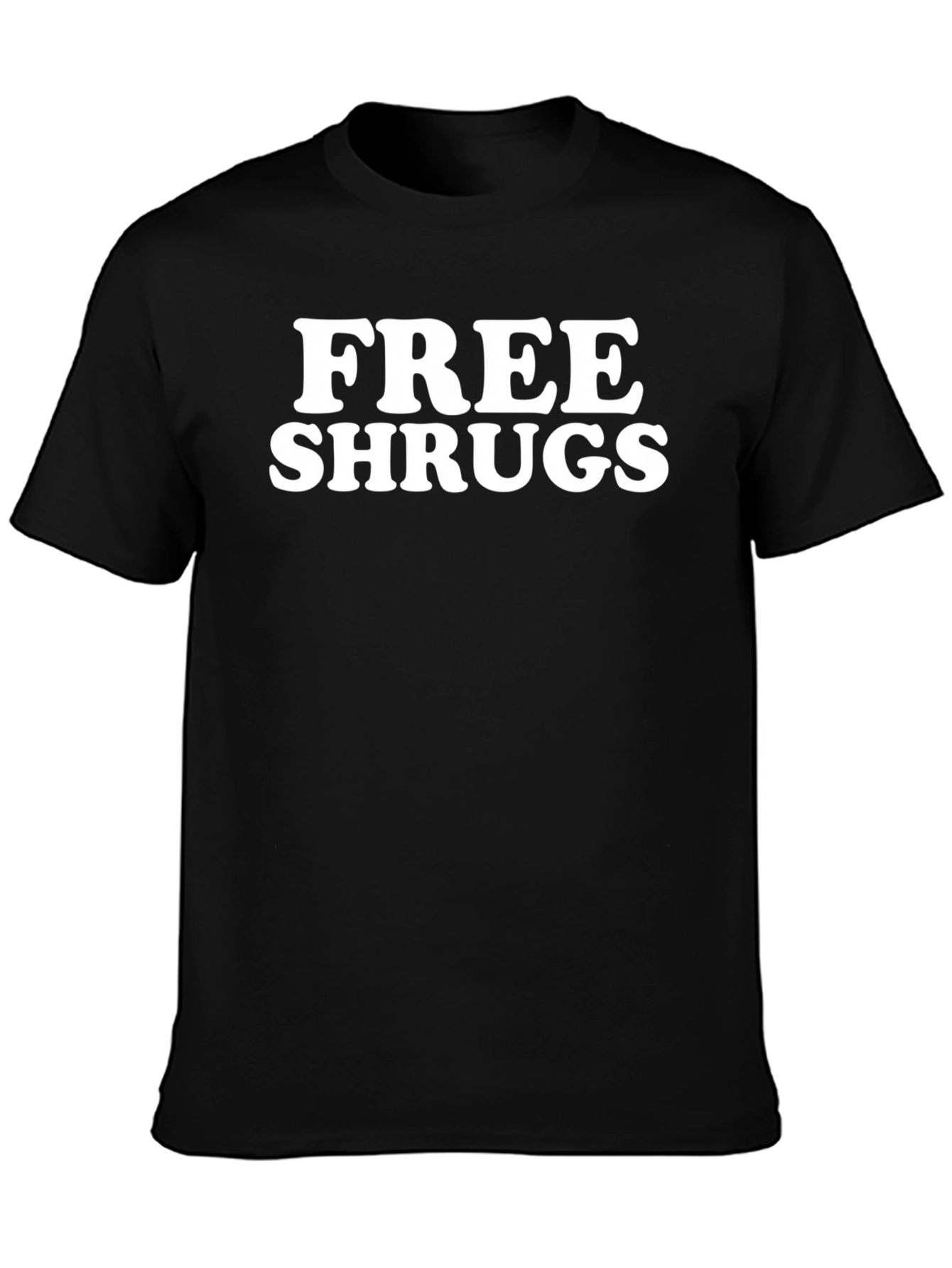 Free Shrugs Black Graphic T-Shirt