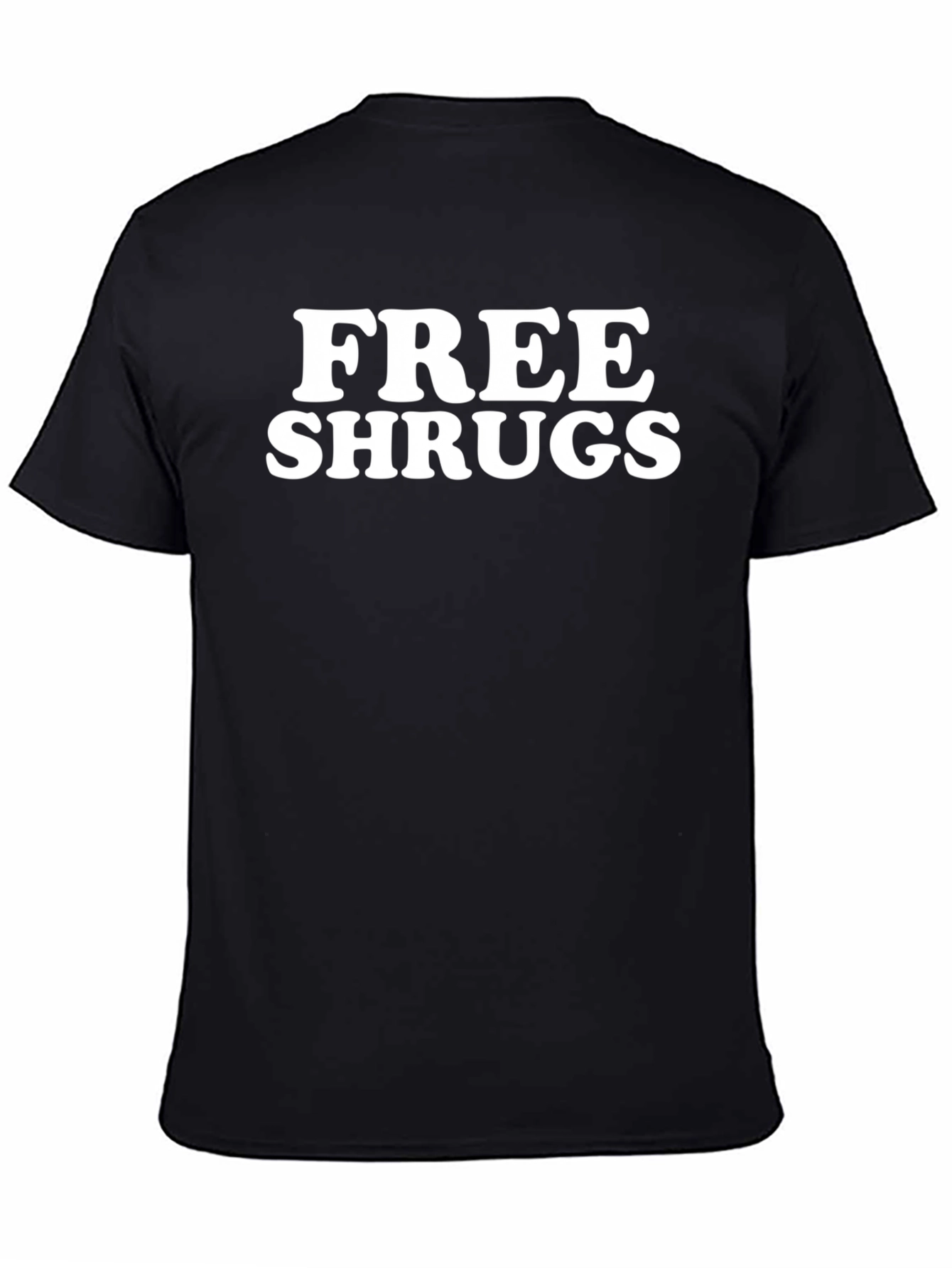 Free Shrugs Black Graphic T-Shirt