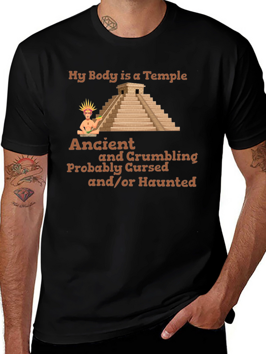 Ancient Temple Humor Graphic T-Shirt