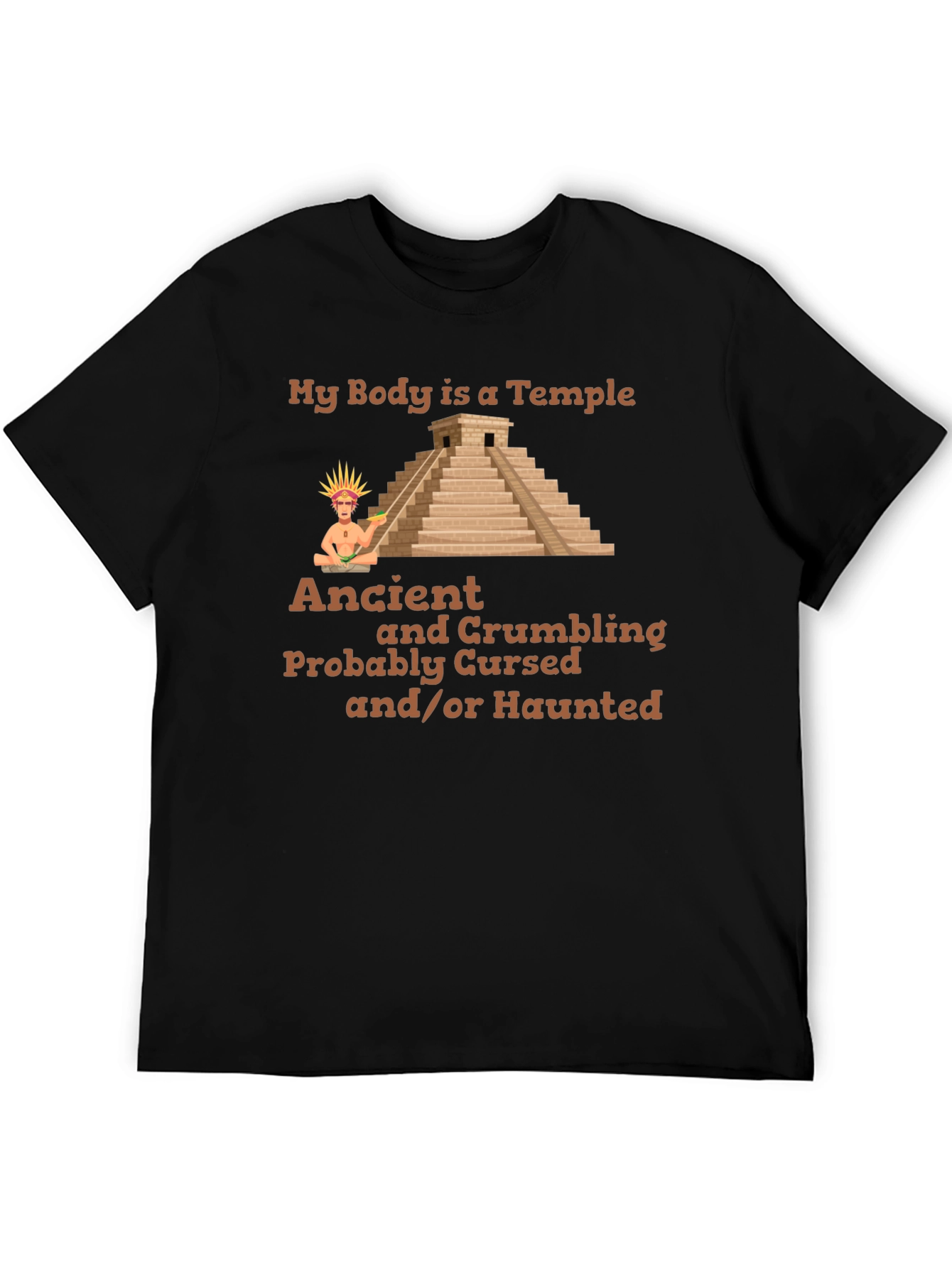 Ancient Temple Humor Graphic T-Shirt