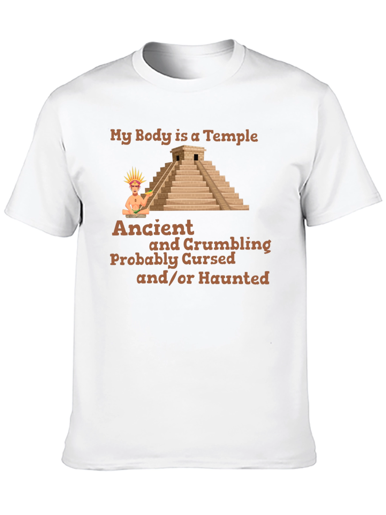 Ancient Temple Humor Graphic T-Shirt