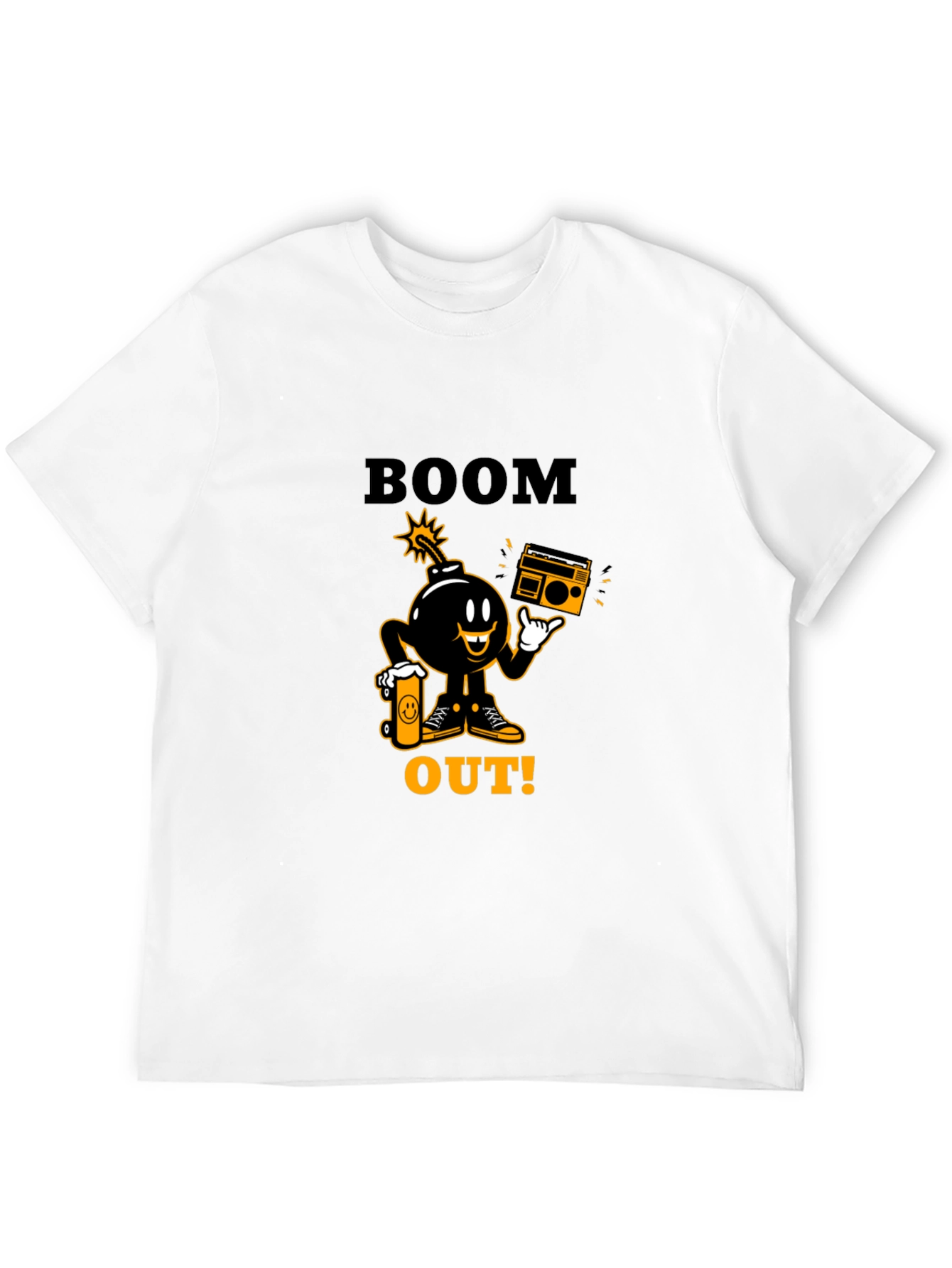 Boom Out! Graphic Print Black T-Shirt