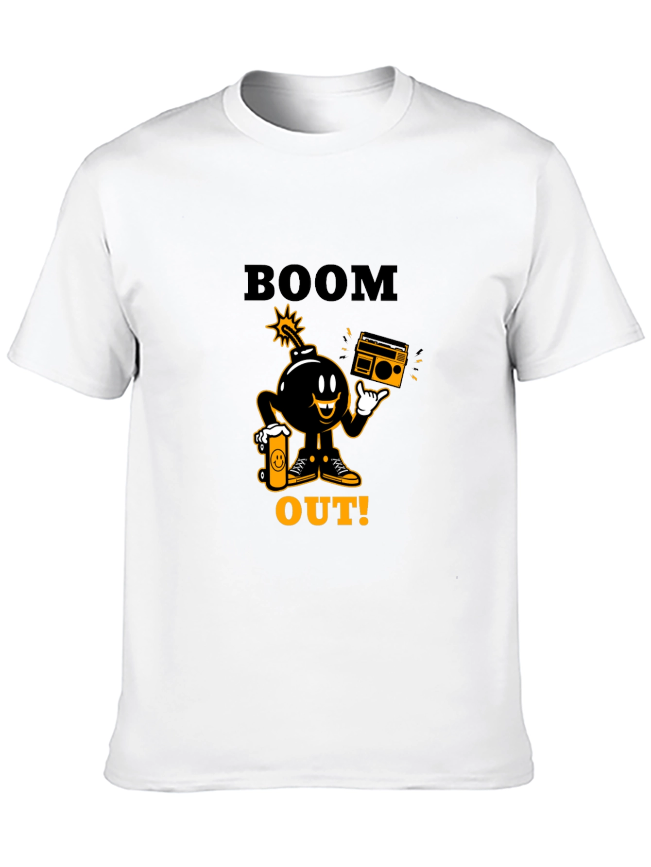 Boom Out! Graphic Print Black T-Shirt