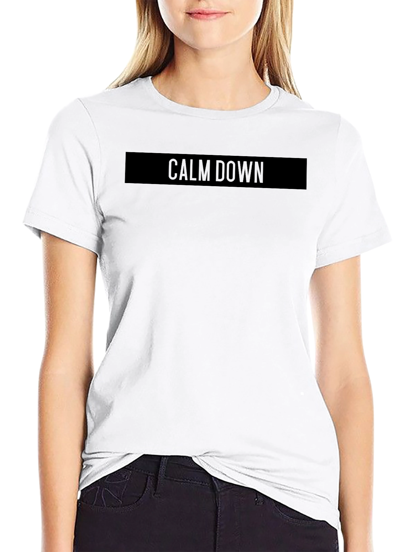Calm Down Black T-Shirt - Mens Relaxed Fit