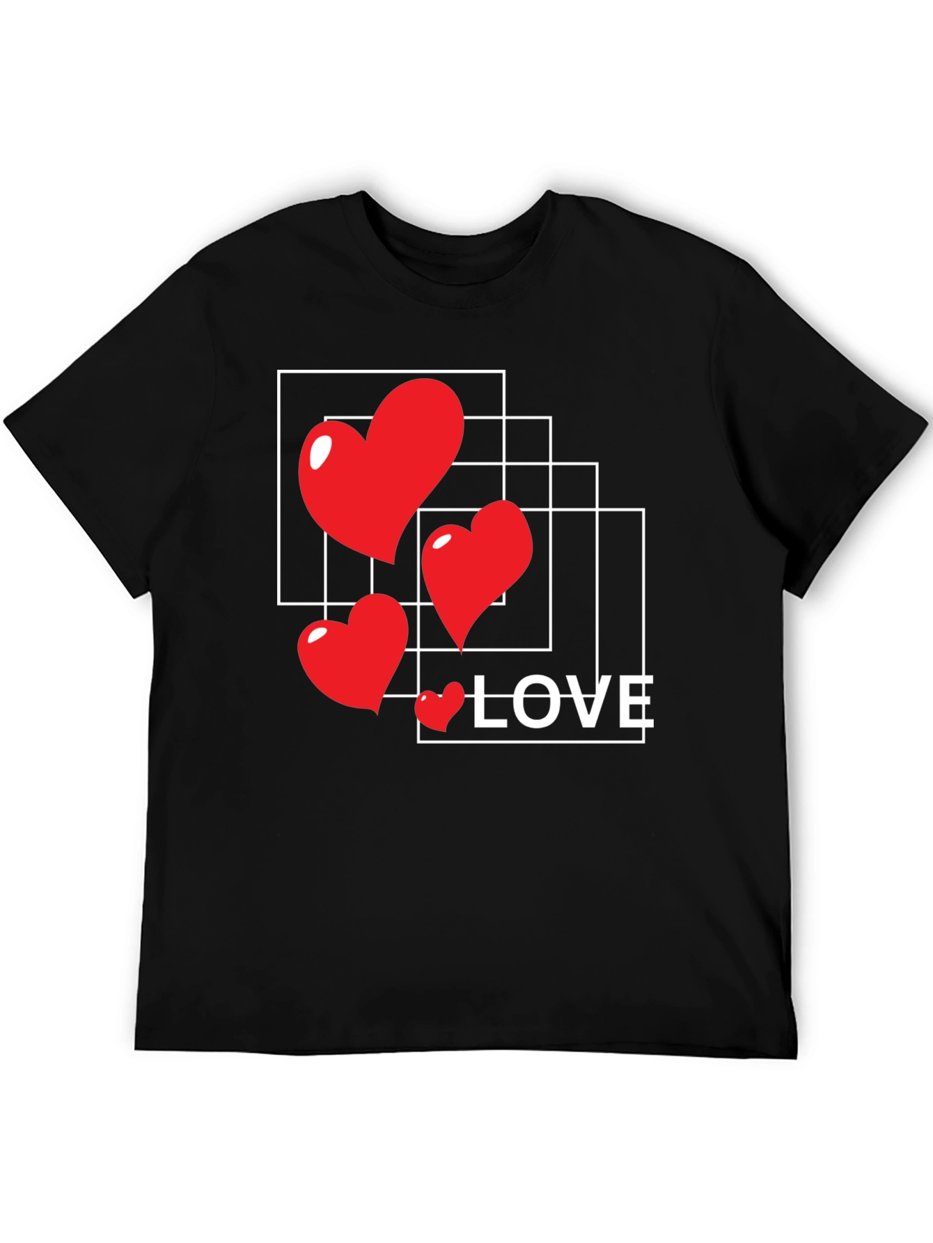 Heart Love Graphic T-Shirt - Stylish Black Tee