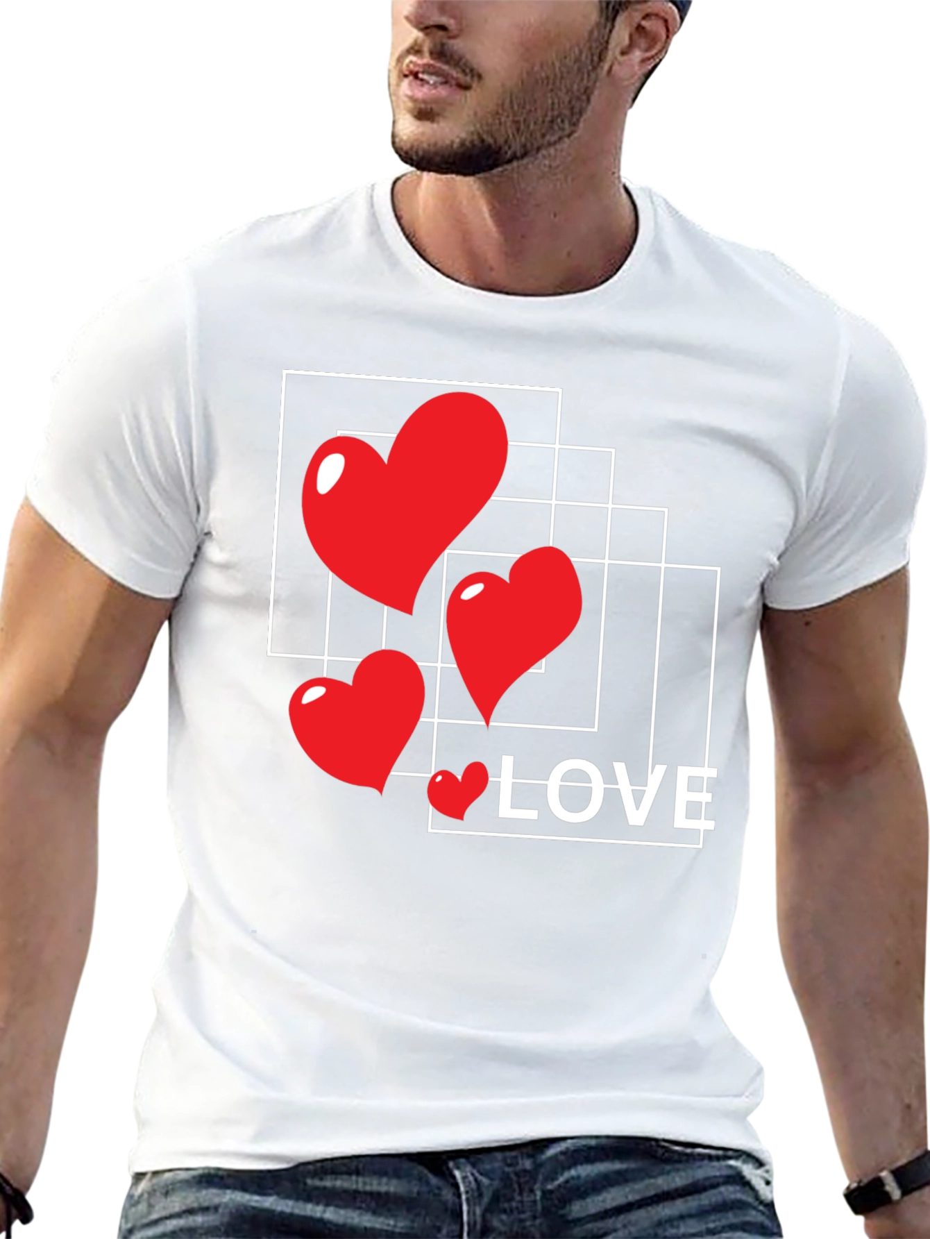 Heart Love Graphic T-Shirt - Stylish Black Tee