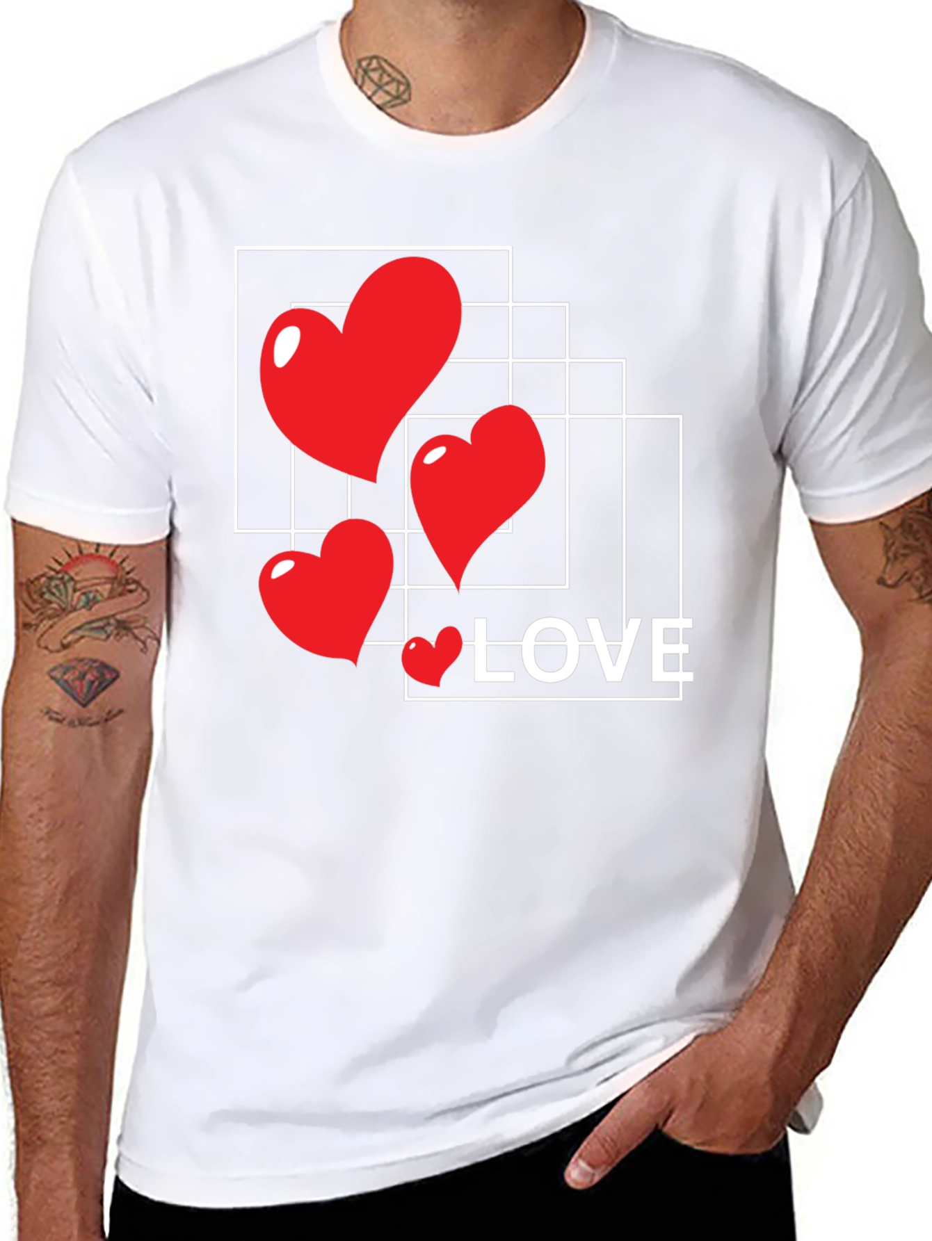 Heart Love Graphic T-Shirt - Stylish Black Tee